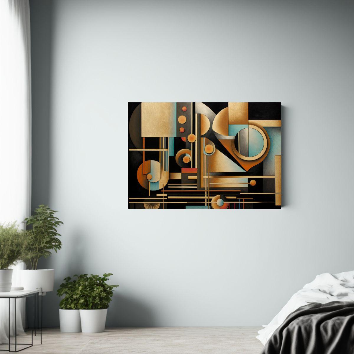 Cuadro Abstracto Inspirado En El Movimiento Art Deco, Obra M 50x40cm-2