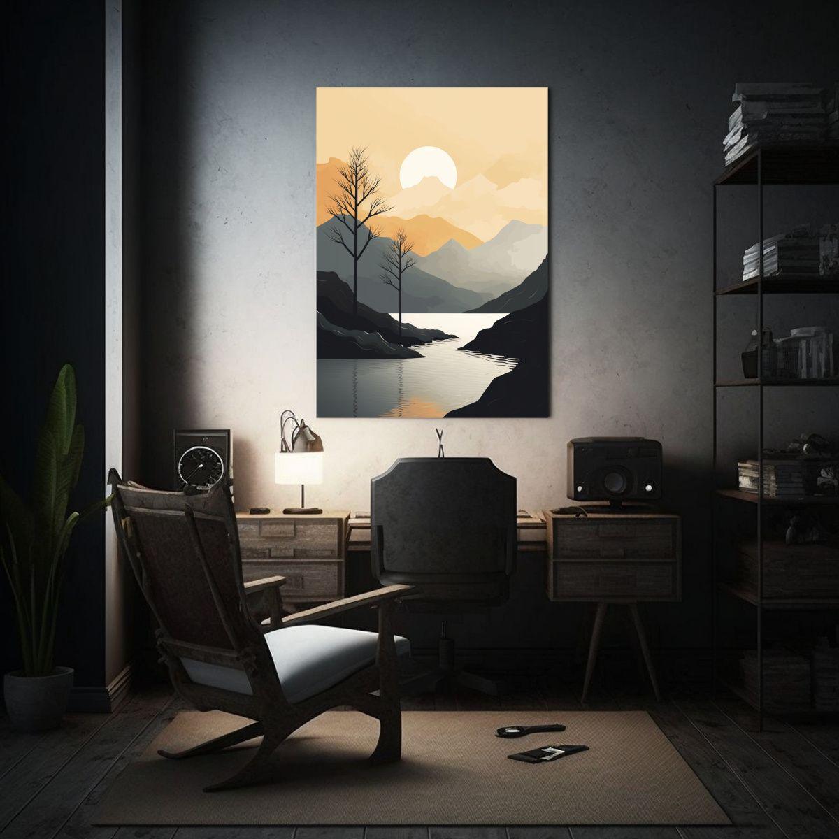 Lienzo De Tela Forma Para Comedor Con Montañas 20x30cm-2