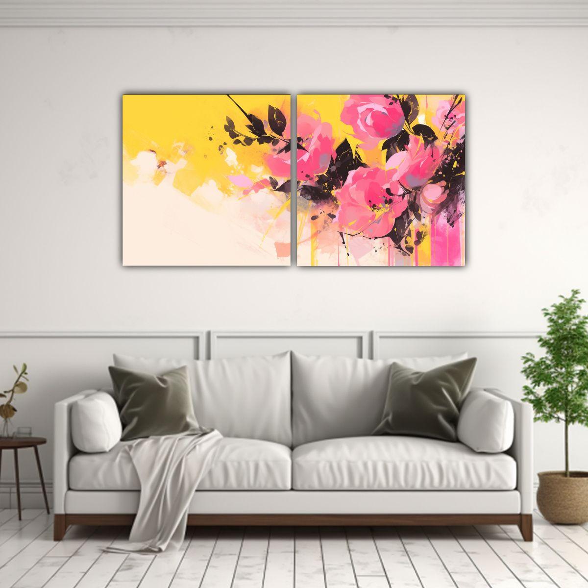 Pinturas Decorativas De 2 Bellas Artes Calidos 160x80 Cm-2