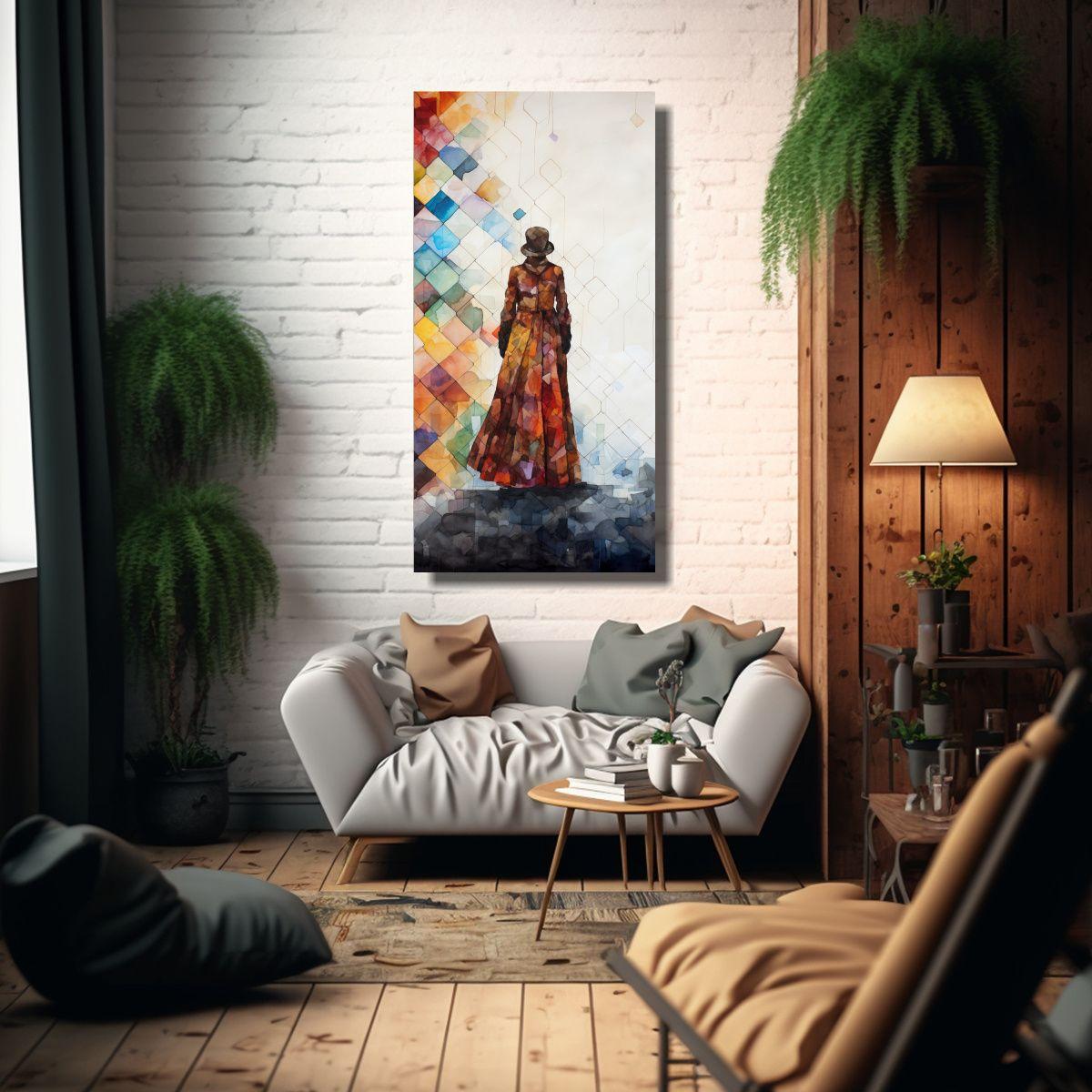 Tela En Bastidor Abstracto Impacto Visual Surreal 70x140cm-2