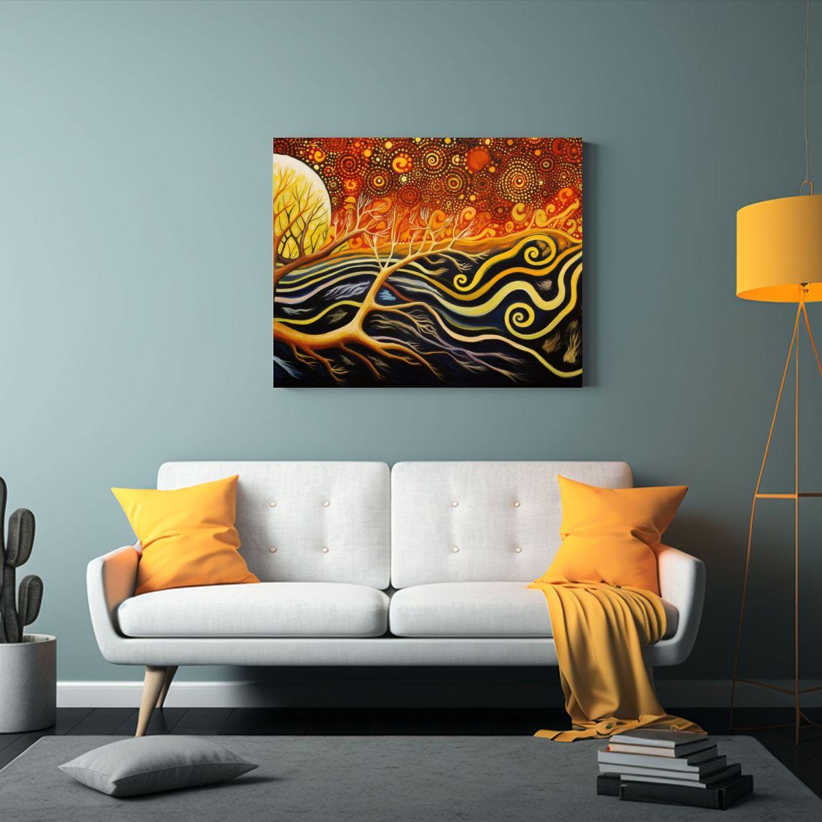 Cuadros Decorativos Creatividad Arte Aborigen 90x60 Cm-2