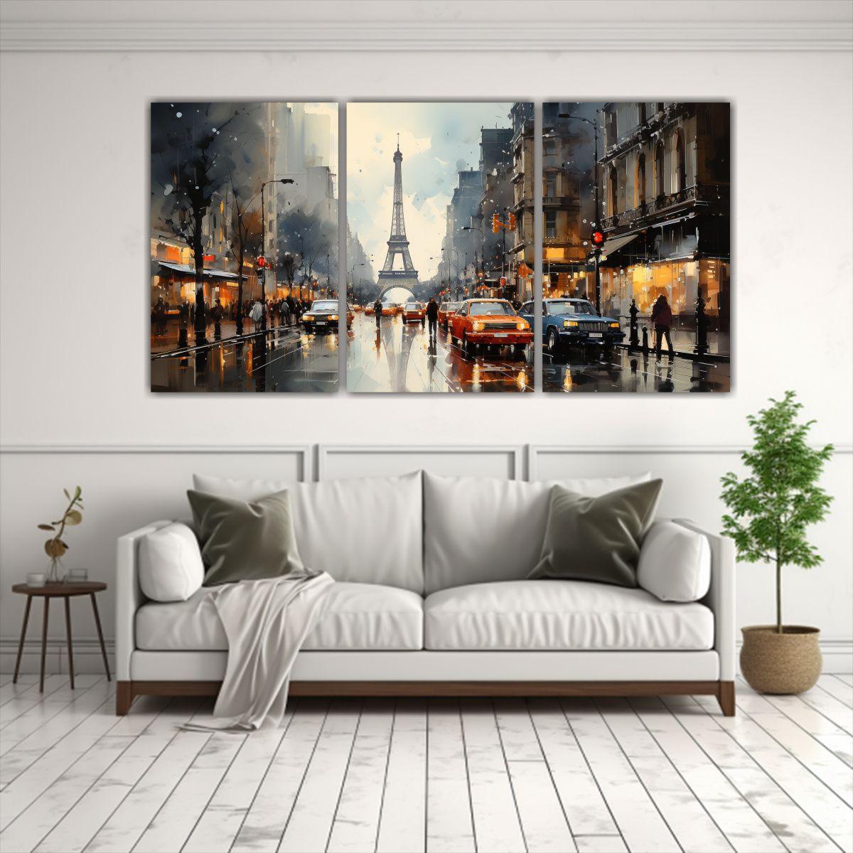 Tríptico Decorativo De Pinturas De Nueva York 150x75 Cm-2