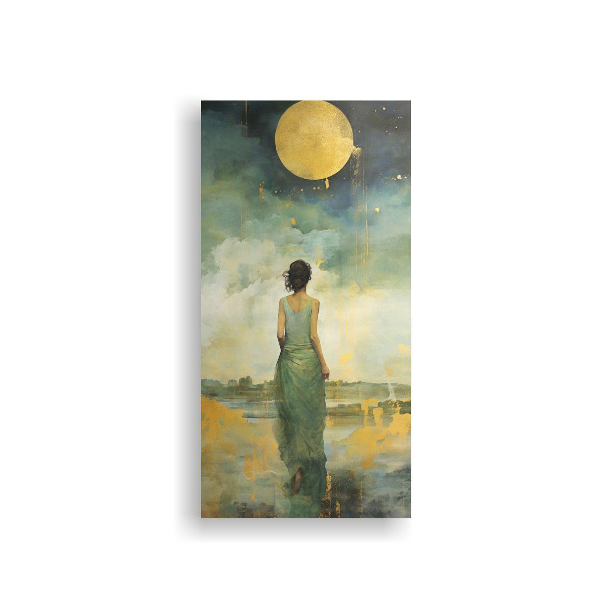 Pintura De Diseño Calma De Canva Con Acuarela 30x60cm-0