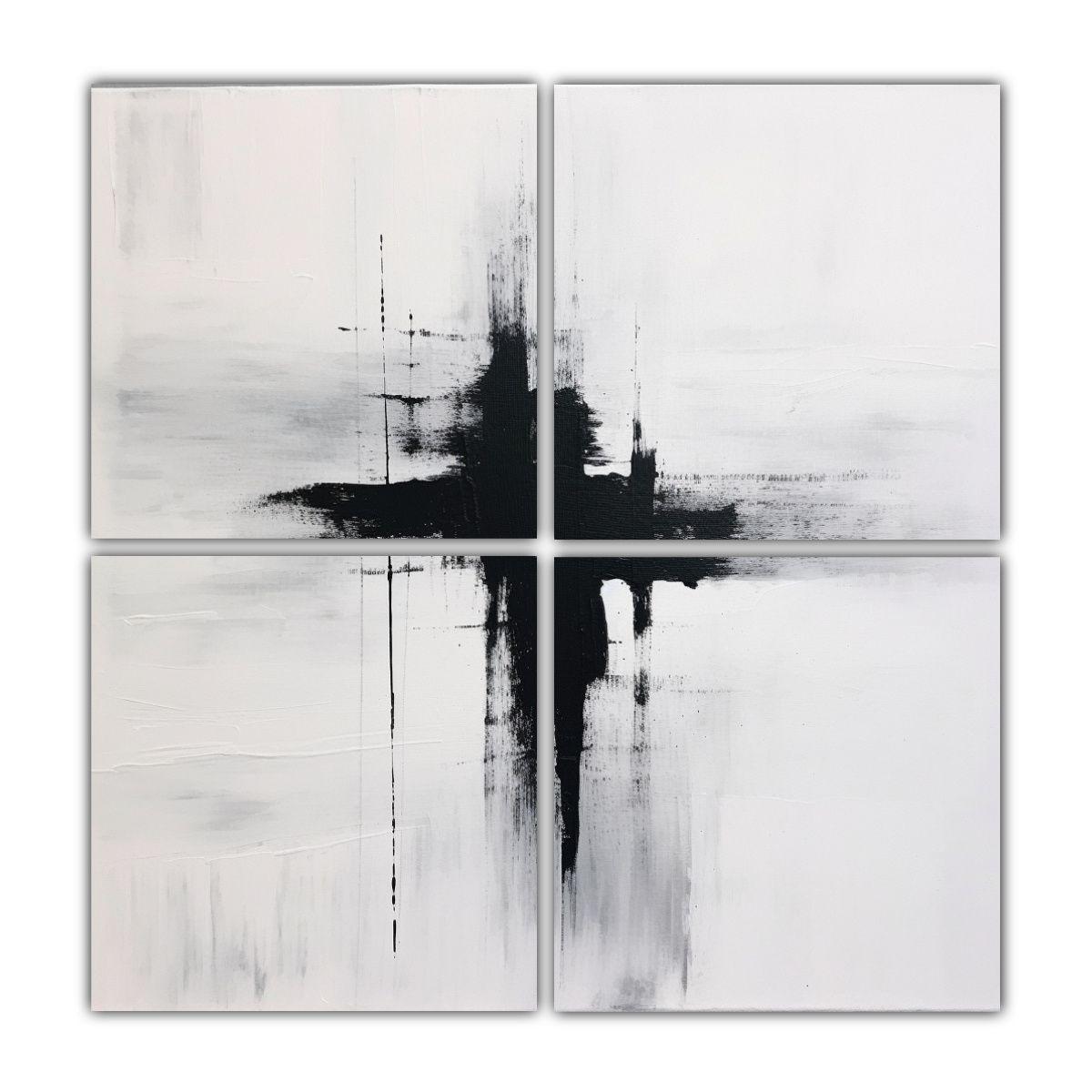 Pintura Minimalista Líneas Acuarela En Lienzo 160x160 Cm-0