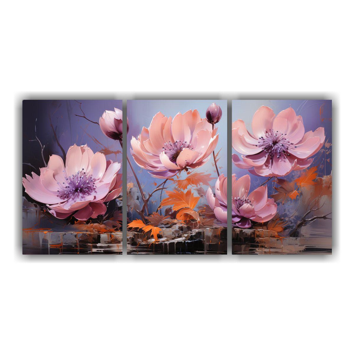 Pintura En Lienzo De Diseño Creativo De Loto 90x45 Cm-0