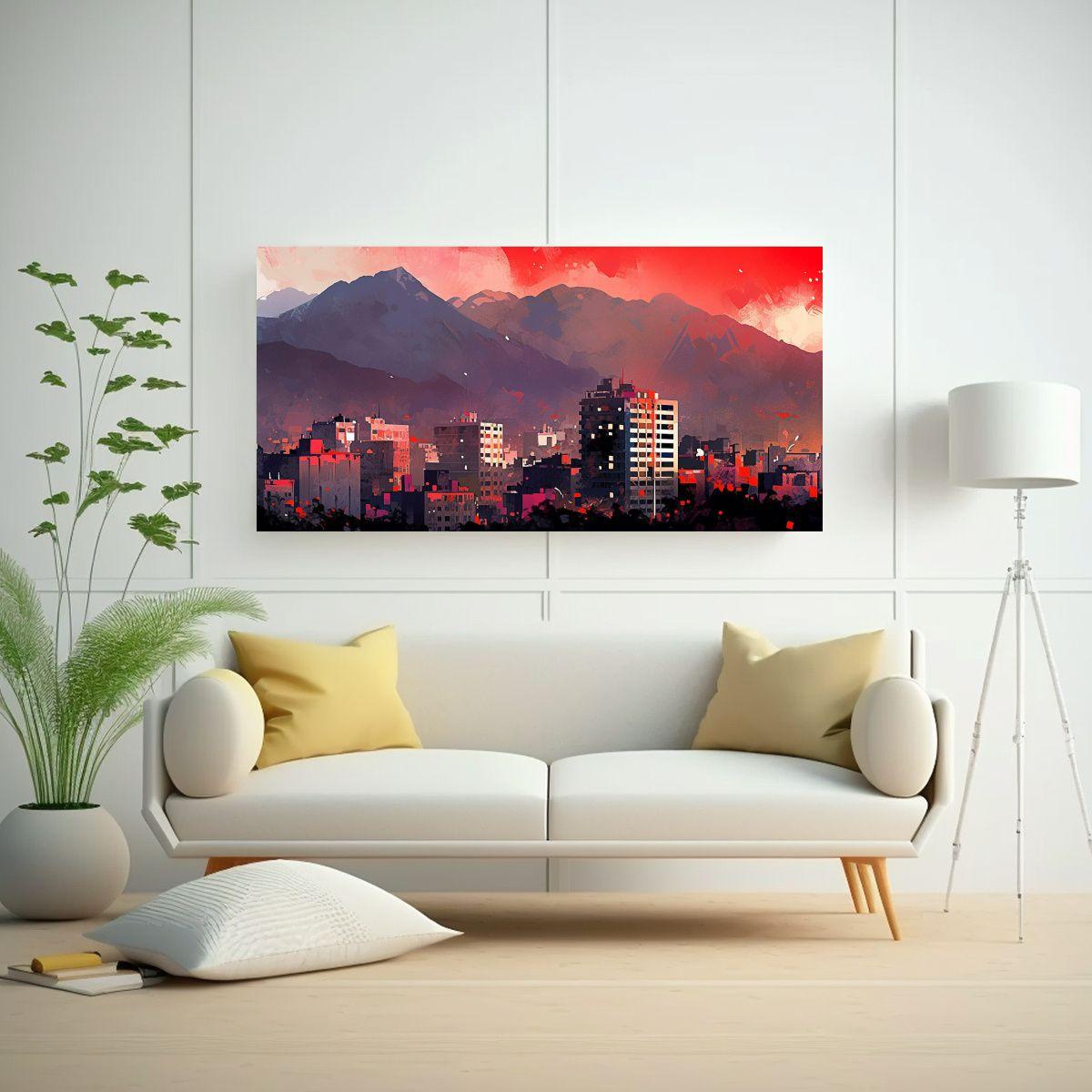 Cuadro Movimiento Exclusivo Santiago Chile Vibrant 60x30cm-2