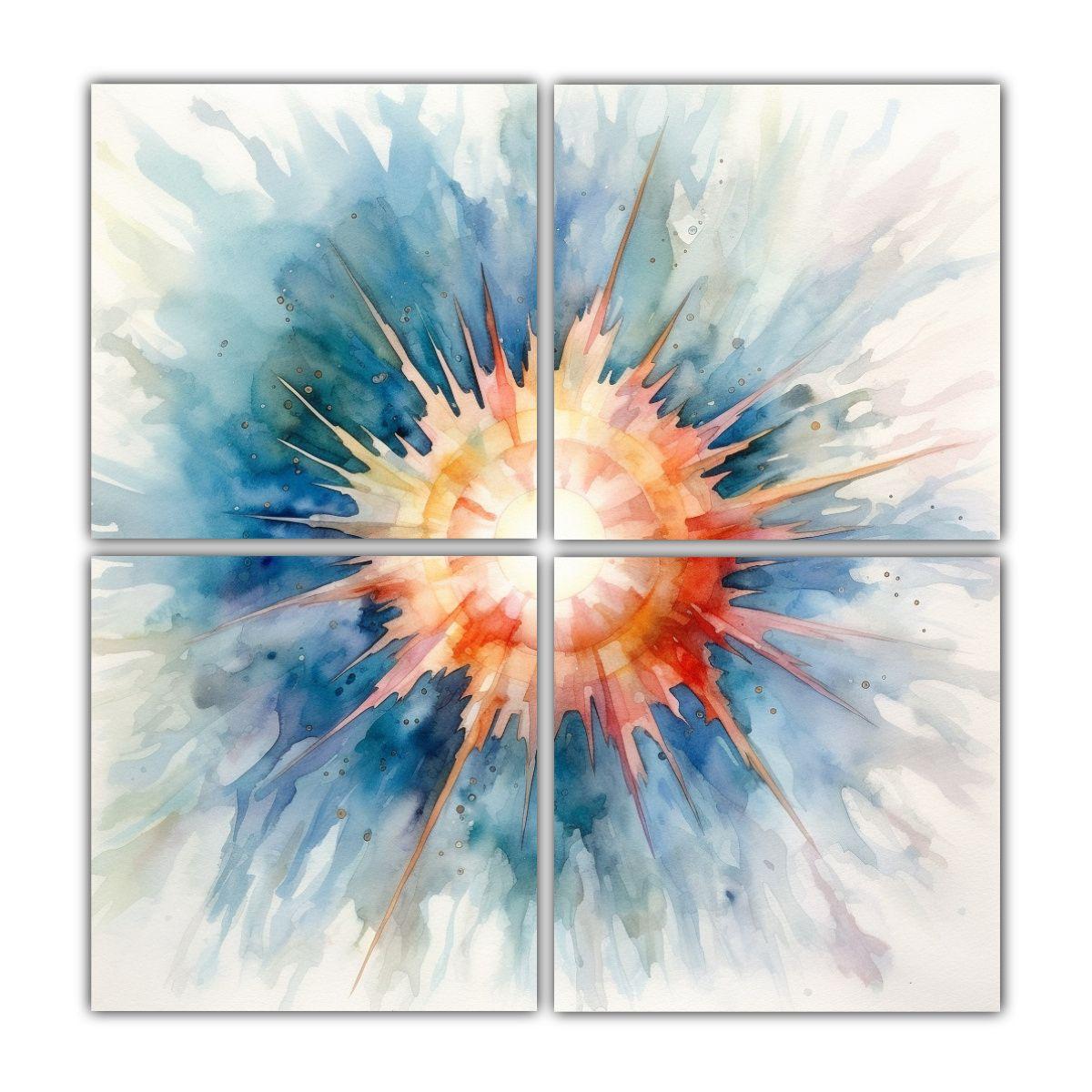 Pinturas Decorativas De 4 Composiciones 40x40 Cm-0