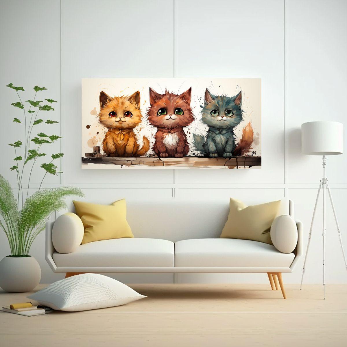 Diseño Moderno De Personajes: Tres Amigos 40x20cm-2