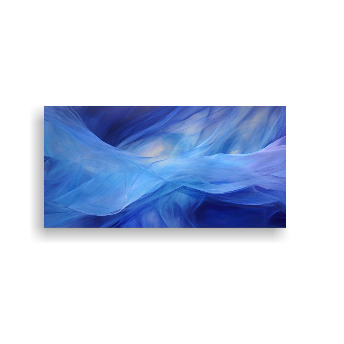 Cuadro Abstracto Azul Inspirado En Llamativo 40x20 Cm-0