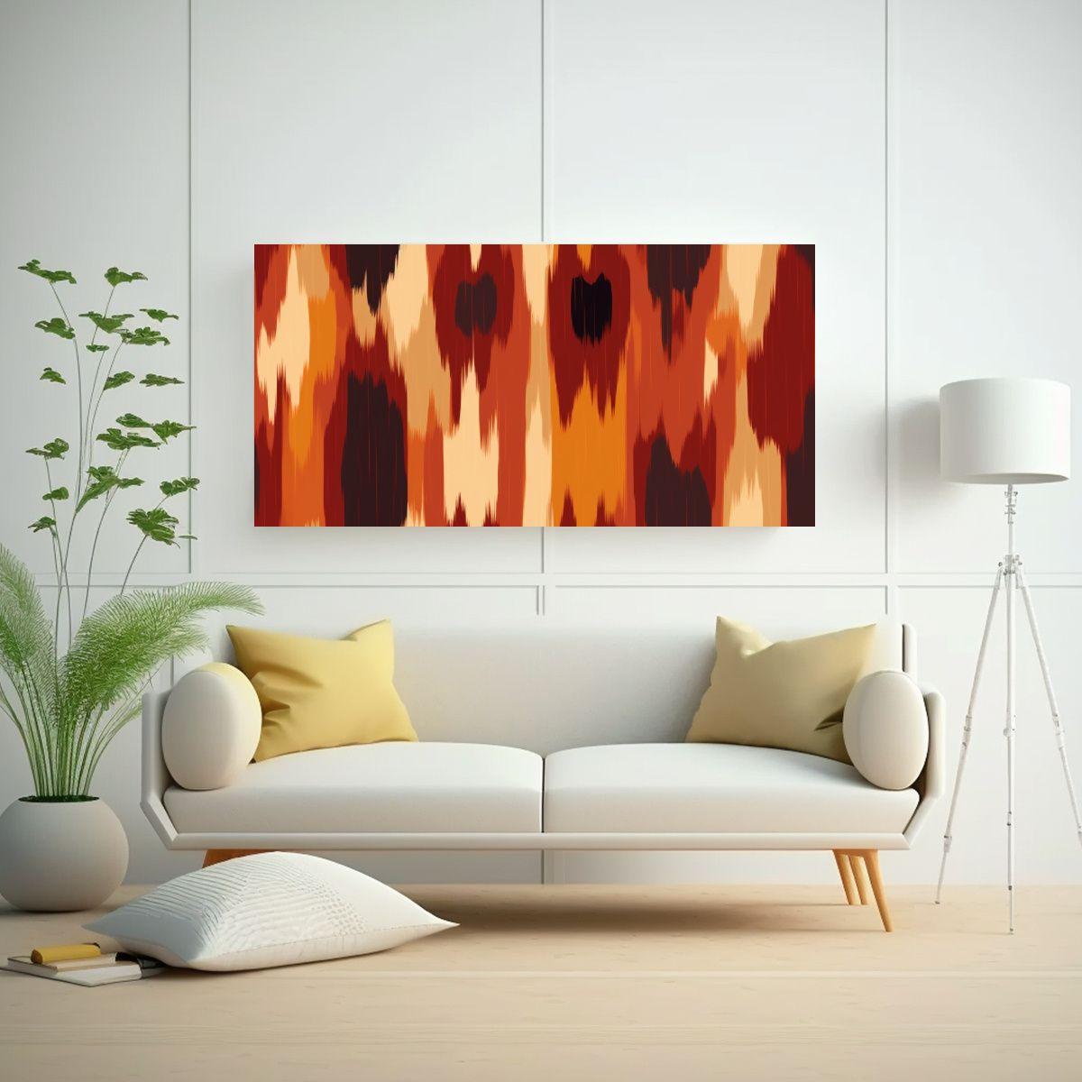 Arte De Pared Estilo Xeo De Madera Ikat 40x20cm-2
