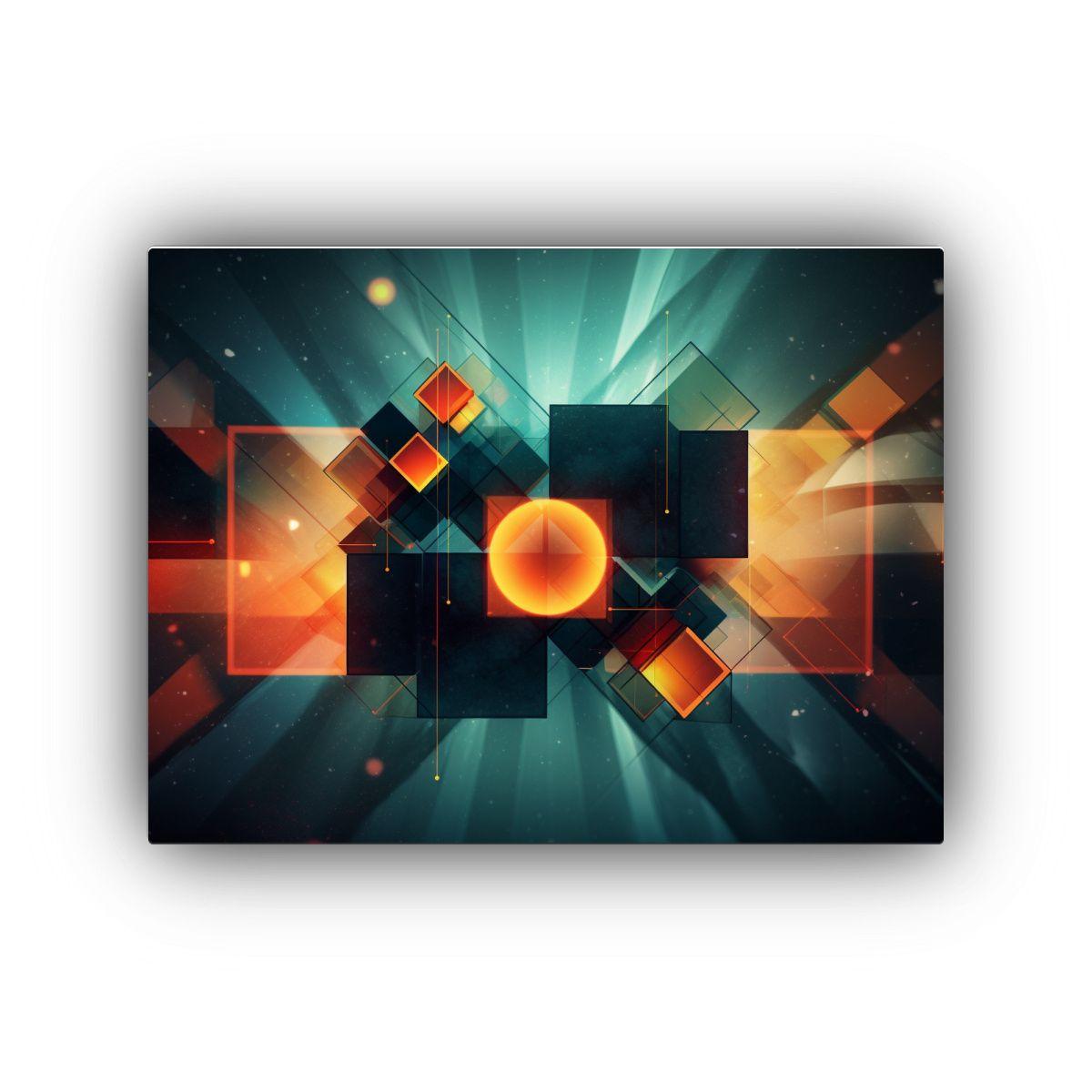 Cuadro Tela Vintage Moderno: Patrón Abstracto Inspirado En  30x20cm-0
