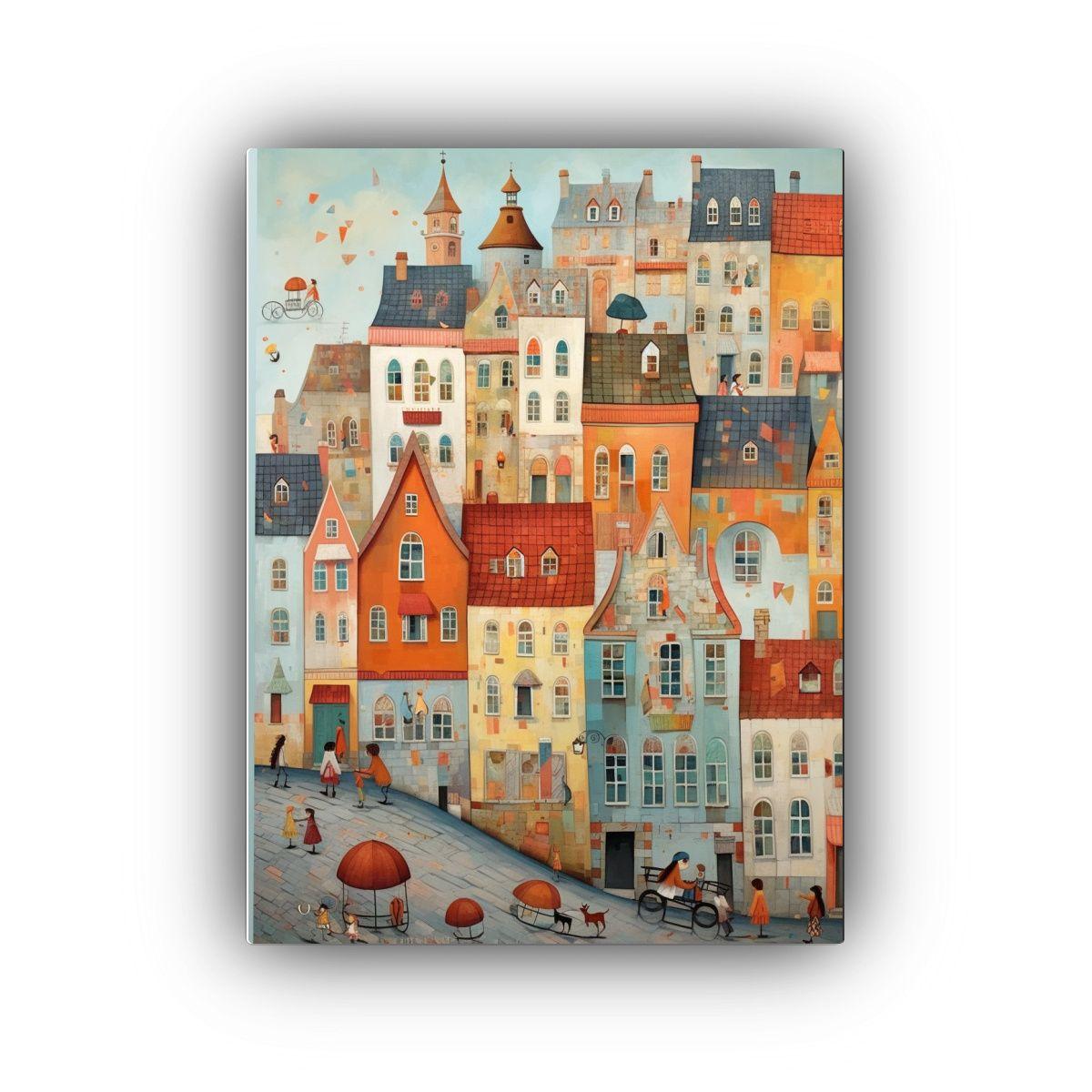 Cuadro De Representación De Casas En Decoración 80x120cm-0