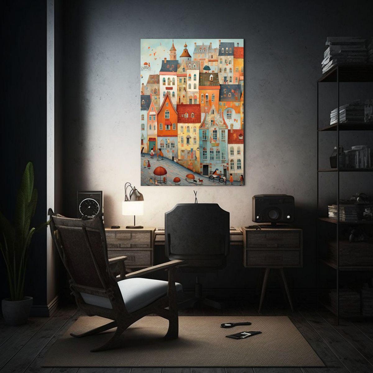 Cuadro De Representación De Casas En Decoración 80x120cm-2
