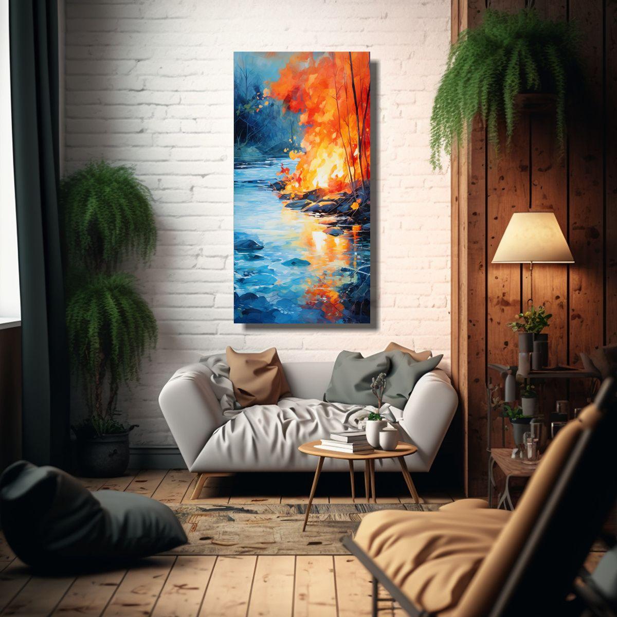 Pintura Decorativa Canva Linda Mezcla De Naranjas 80x160cm-2