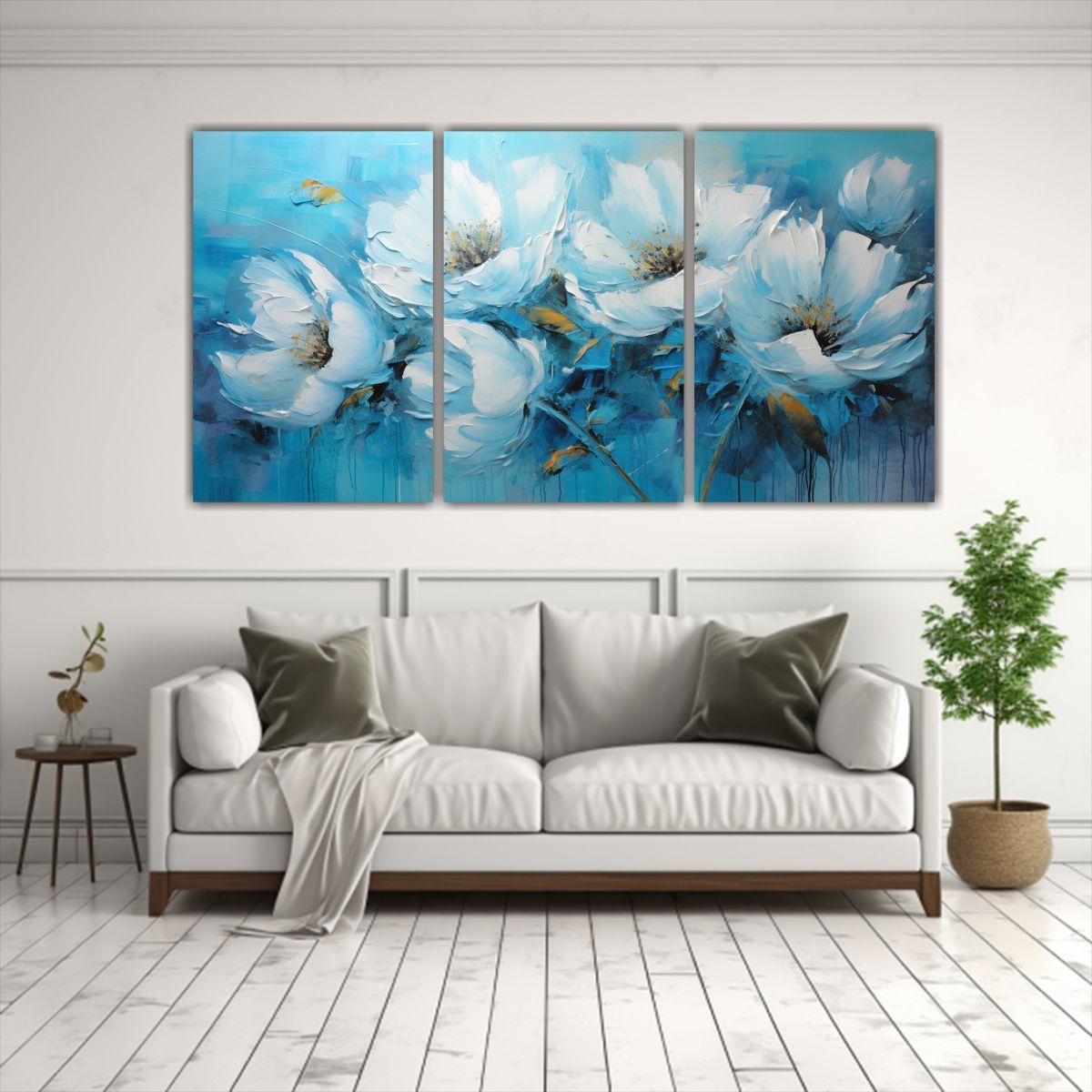 Conjunto De 3 Lienzos De Tela Decoración 60x30 Cm-2