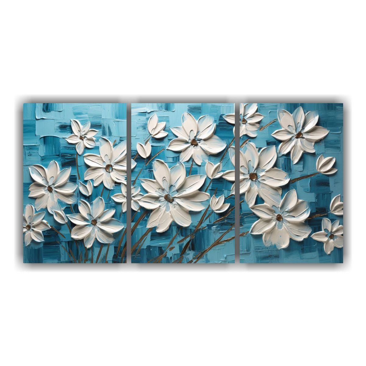 Pintura En Lienzo Temática Tríptico Forma 150x75 Cm-0