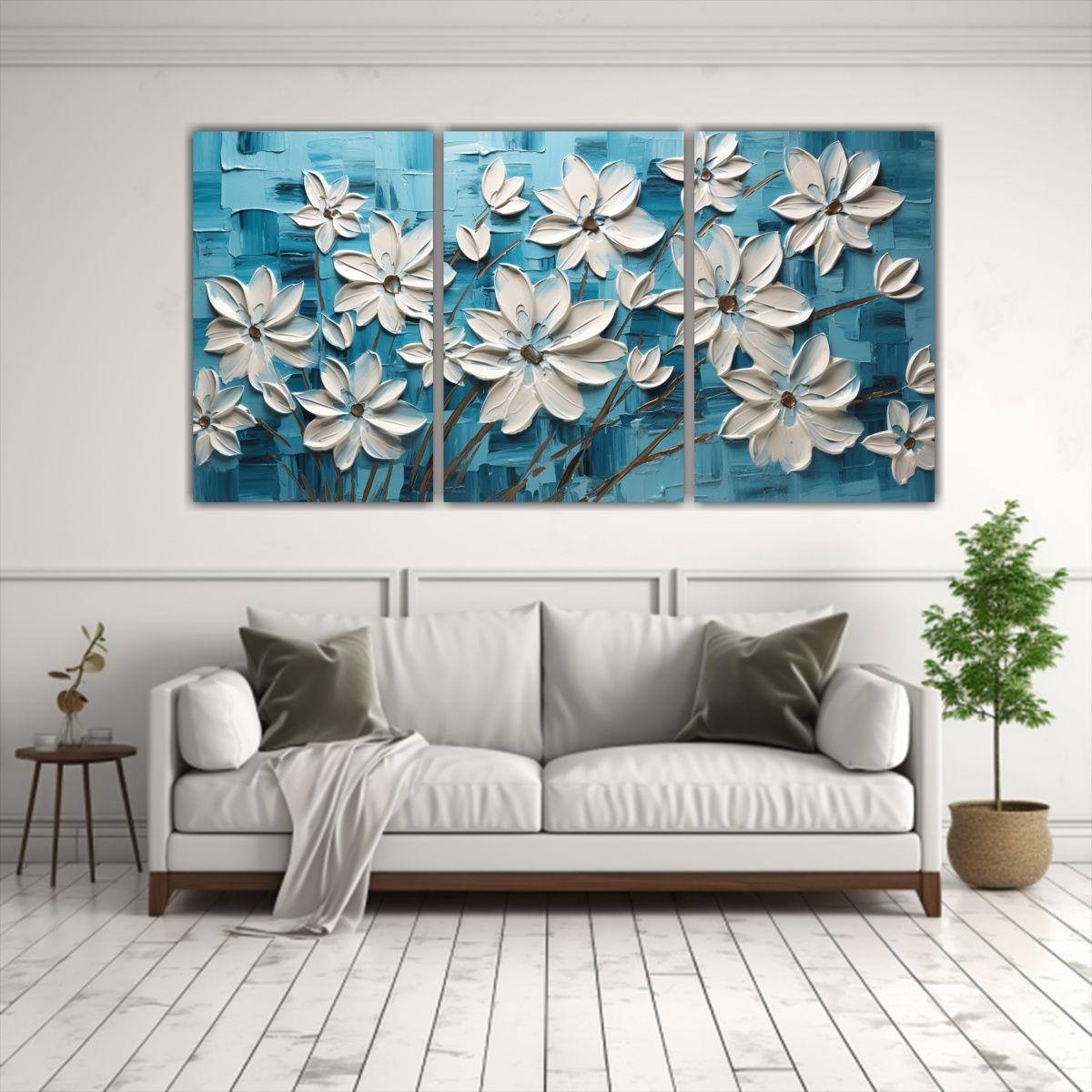 Pintura En Lienzo Temática Tríptico Forma 150x75 Cm-2