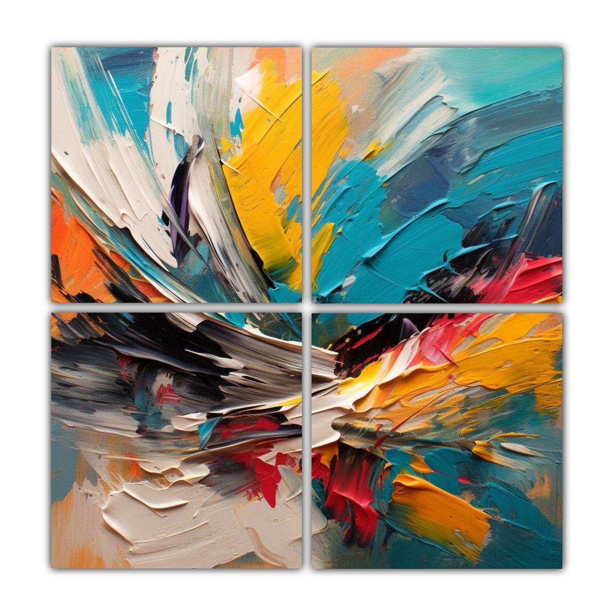 Cuadro Acuarela Obra Maestra De Composición 120x120 Cm-0