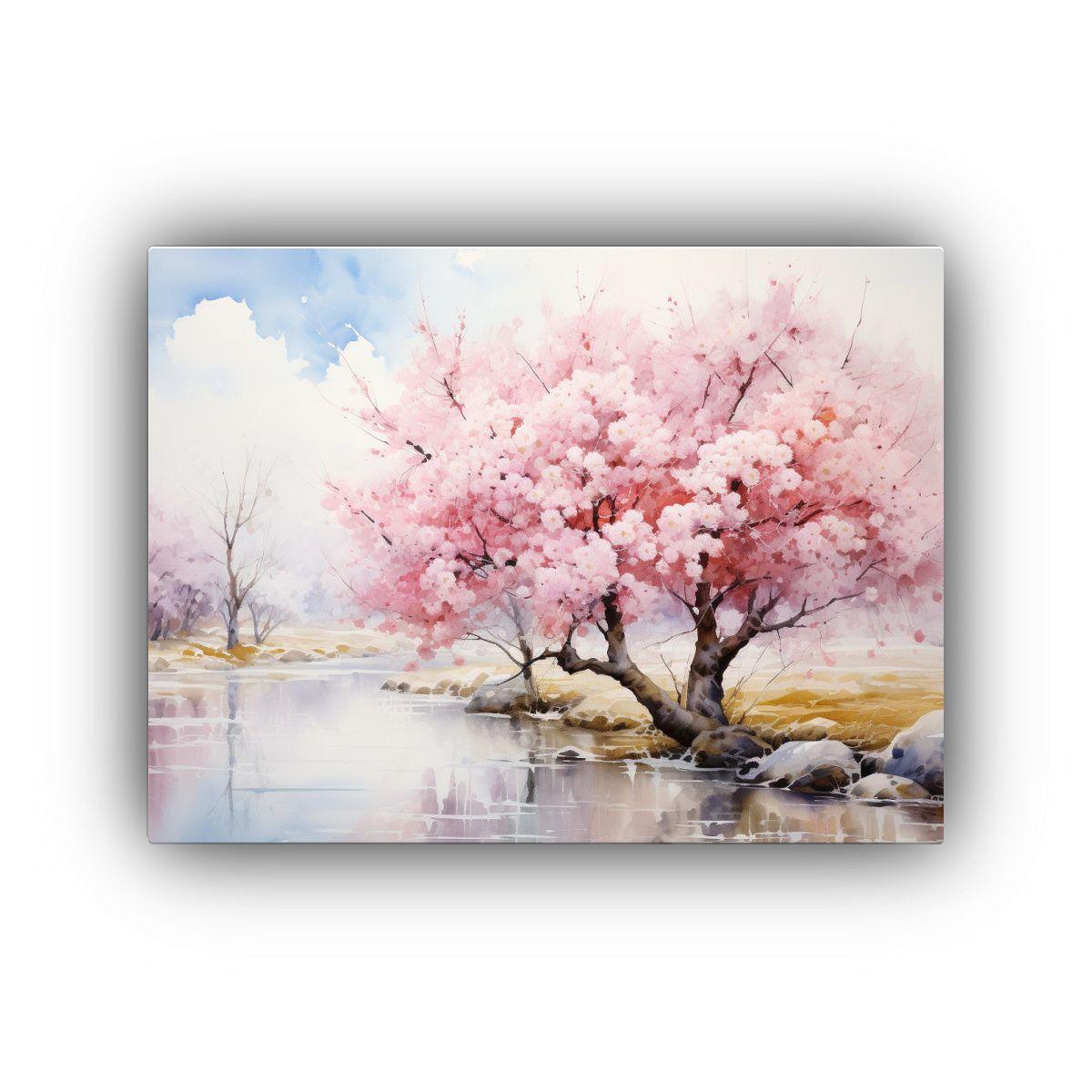 Cuadro Moderno De Alta Resolución Árbol De Durazno Colores 90x60cm-0