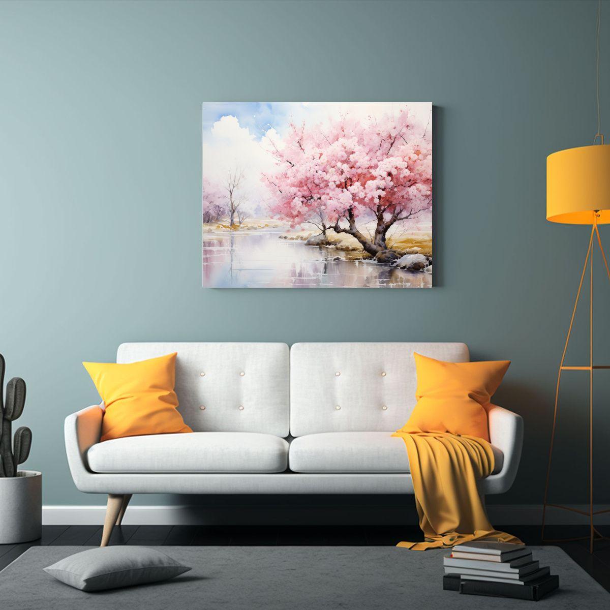 Cuadro Moderno De Alta Resolución Árbol De Durazno Colores 90x60cm-2