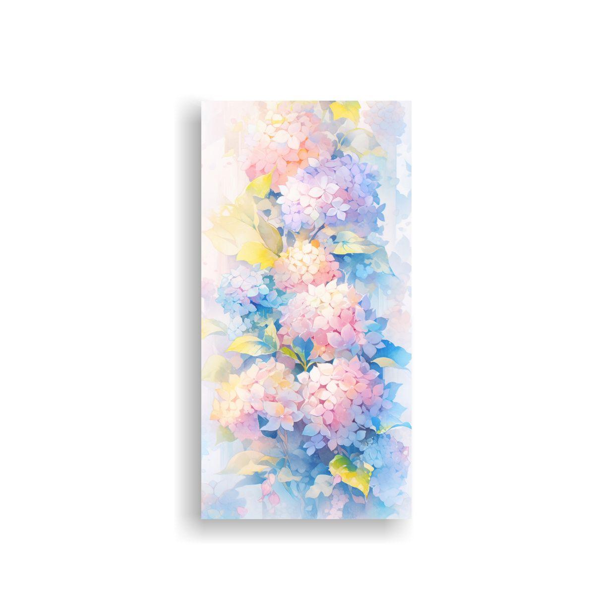 Tela Bastidor Creativa Arte Gráfico Hydrangeas 50x100cm-0