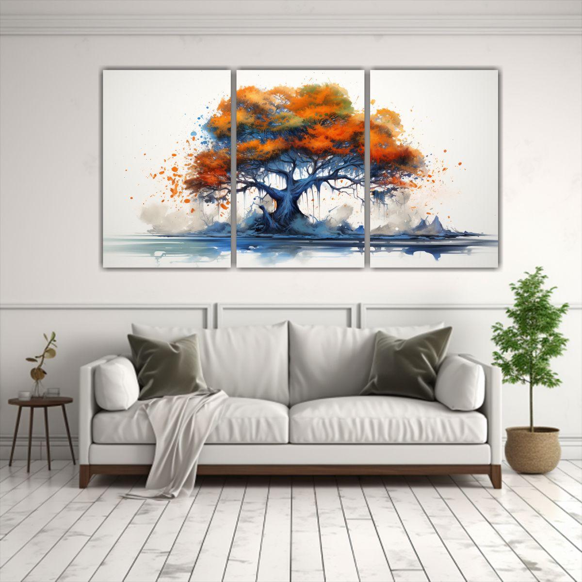 Pintura Abstracta Inspirada En La Naturaleza: 120x60 Cm-2