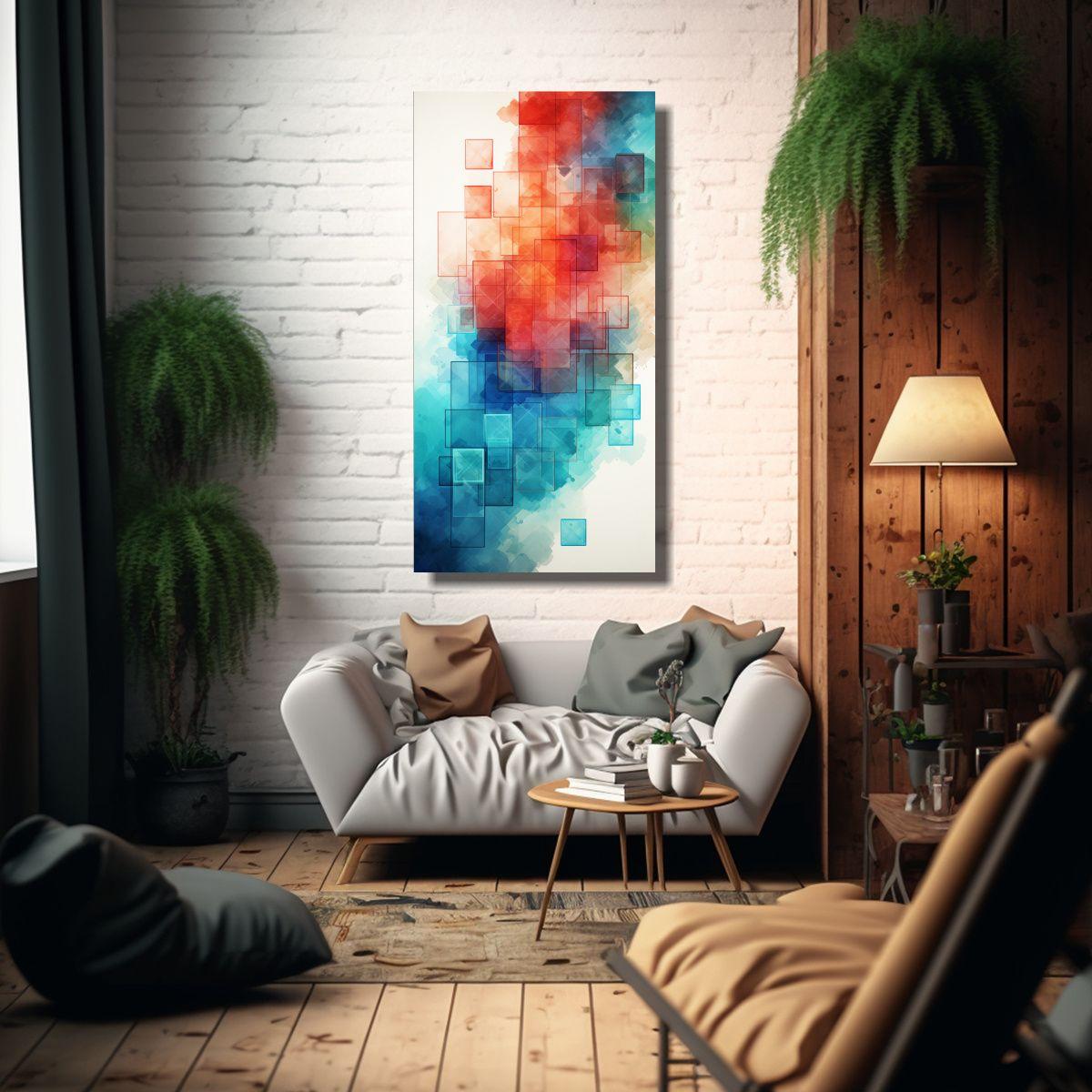 Pintura Decorativa Abstracta Nebulosa En Colores 60x120cm-2