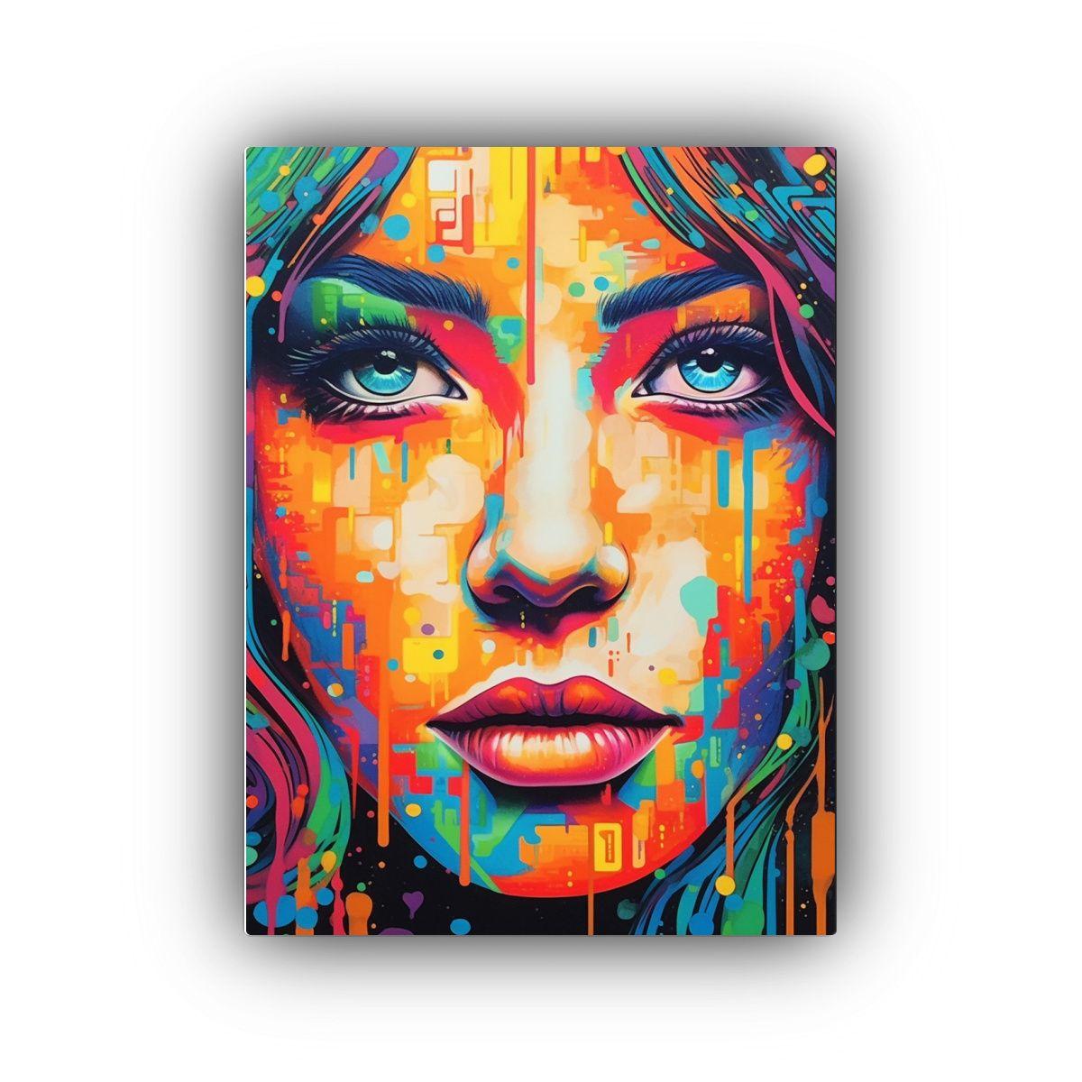 Pintura De Pared Cuadro Colorida De Una Mujer Con Gracia 30x45cm-0