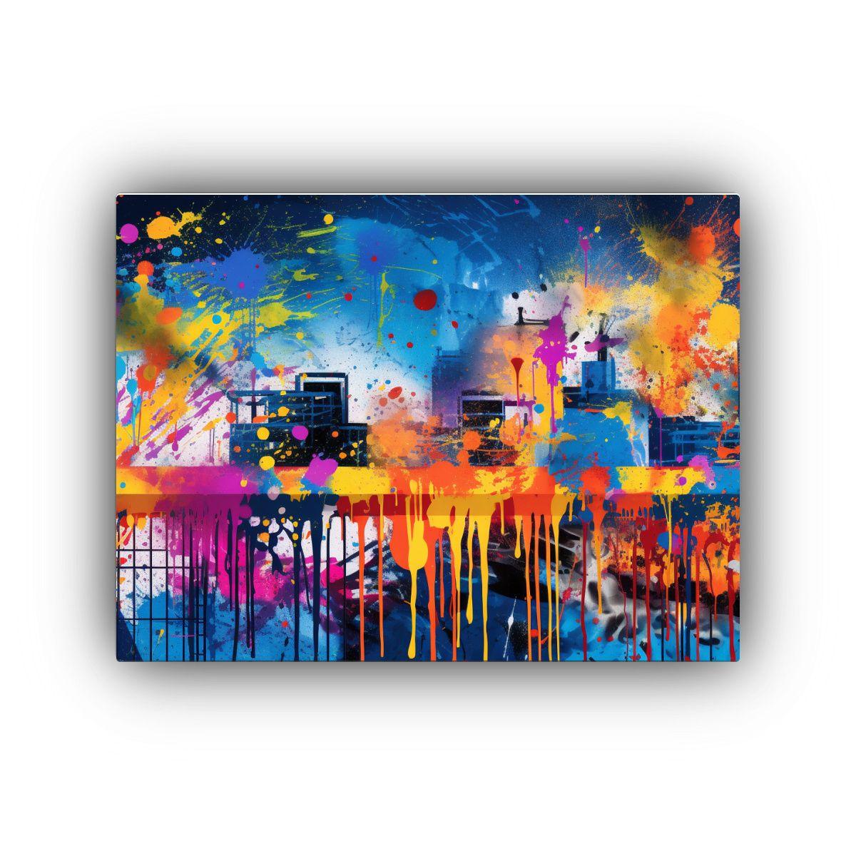 Pinturas Decorativas Con Concepto Estrellado Y Grafiti. 65x50cm-0