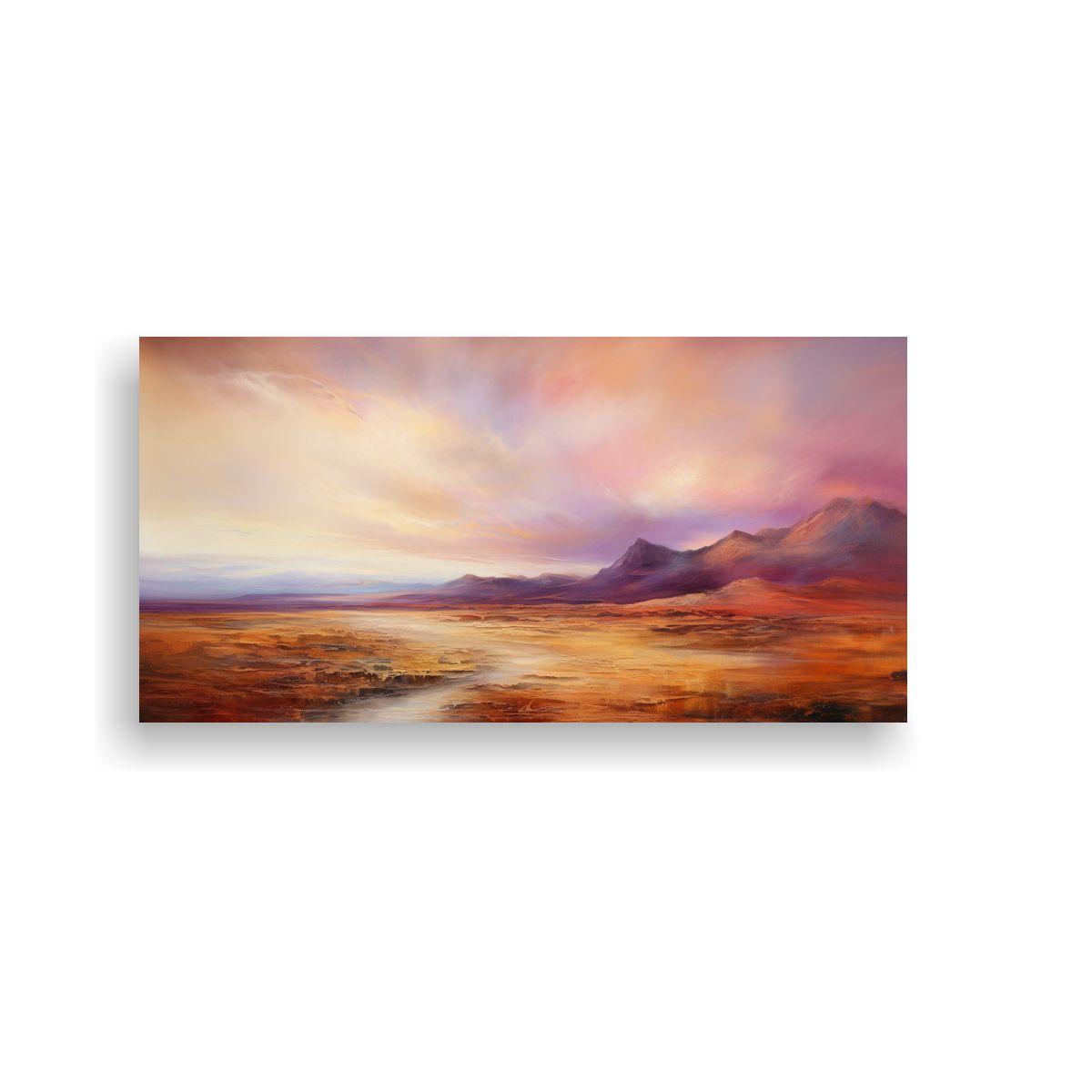 Paisaje Abstracto Con Arcoíris Y Colores Marrones 60x30cm-0