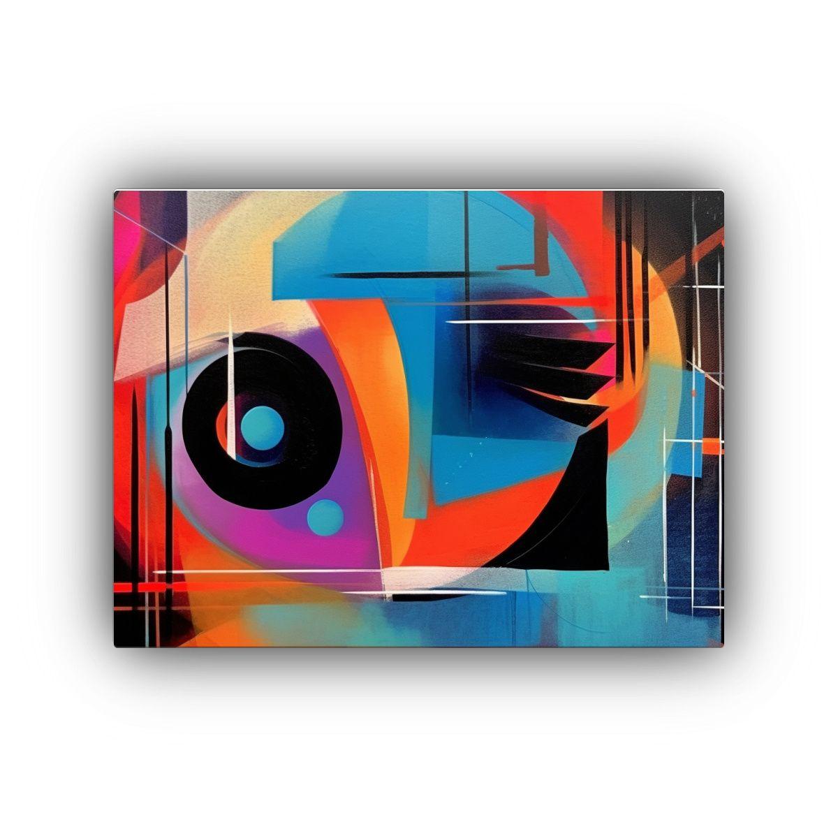 Cuadro Abstracto De Mujer En Composición Temática Sindica  40x30cm-0