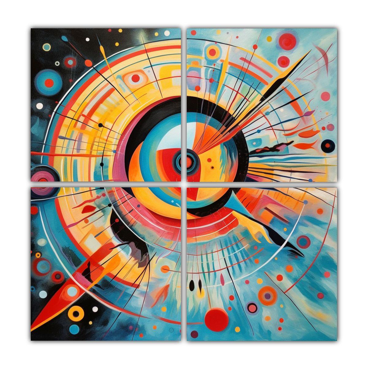 Pinturas Decorativas Estilo Kandinsky, Energía 180x180 Cm-0