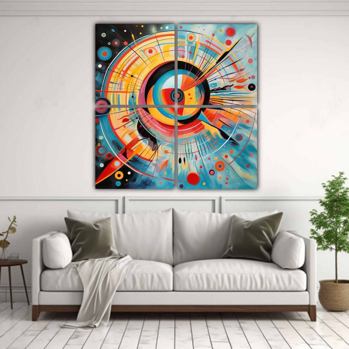 Pinturas Decorativas Estilo Kandinsky, Energía 180x180 Cm-2