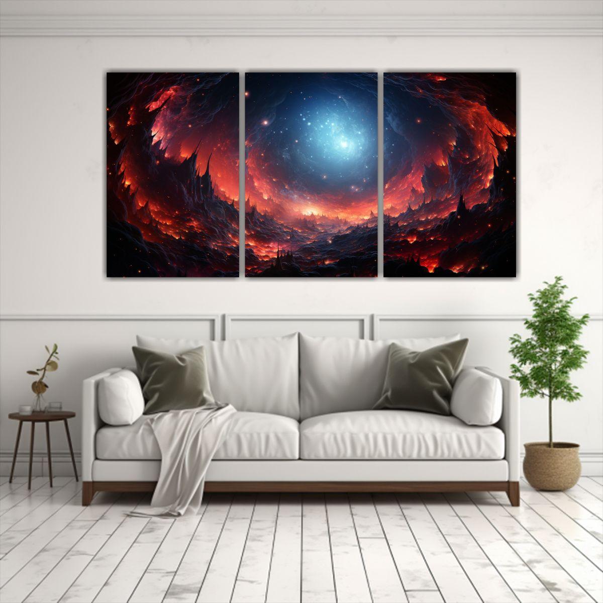 Arte De Pared Tela Sublimada Salón Estilo Cómic 60x30 Cm-2