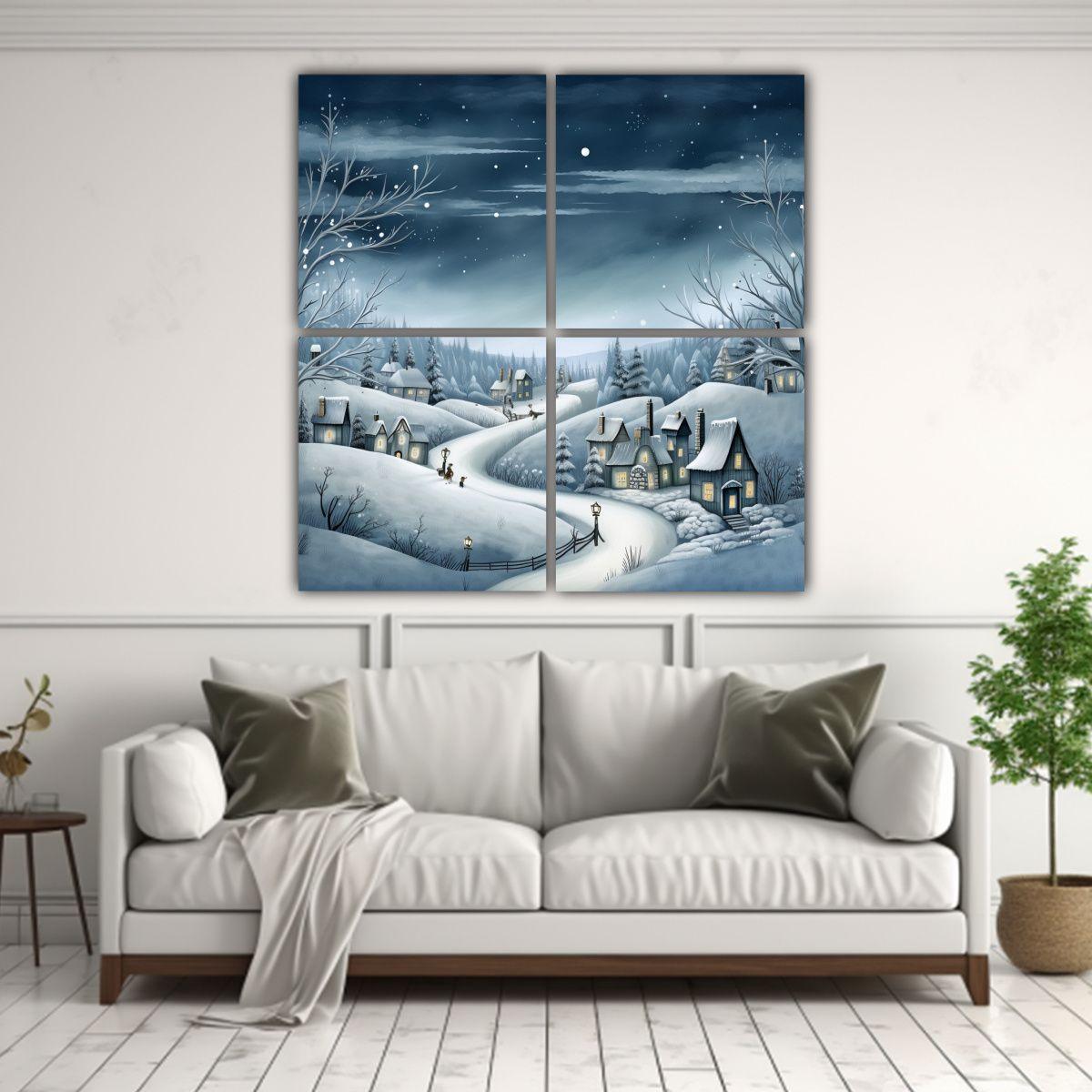 Paisaje Invernal De Belleza Natural Para Tarjeta 140x140 Cm-2