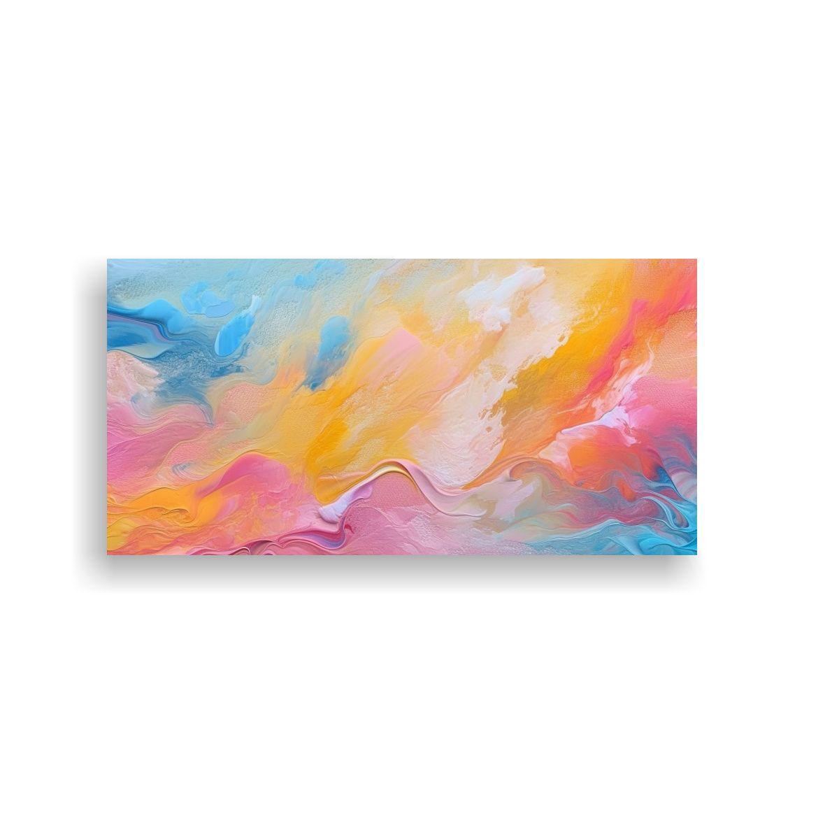 Cuadro Abstracto Lienzo Finas Líneas Acuarela 140x70cm-0