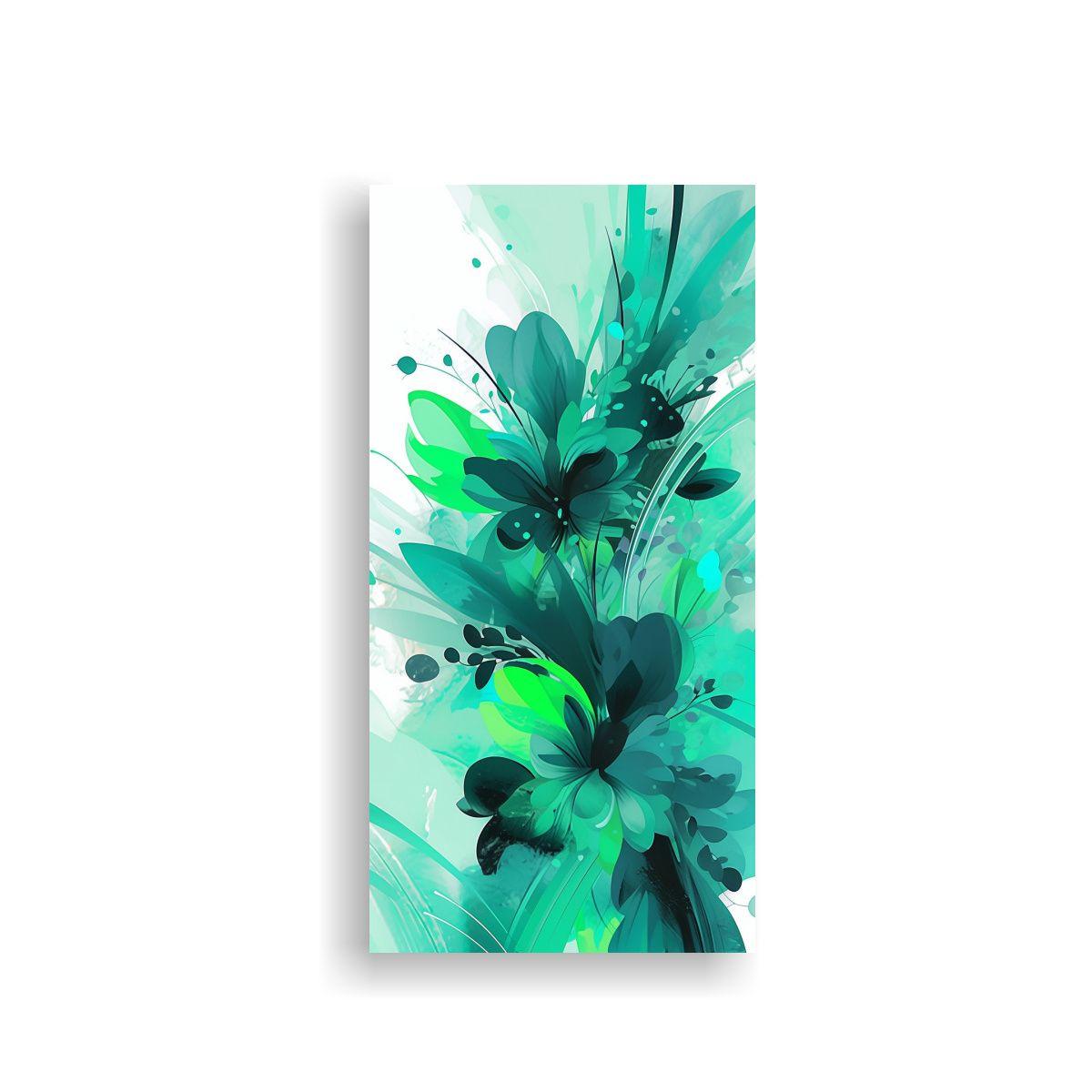 Pinturas Decorativas En Tonos Verde Y Turquesa 70x140cm-0