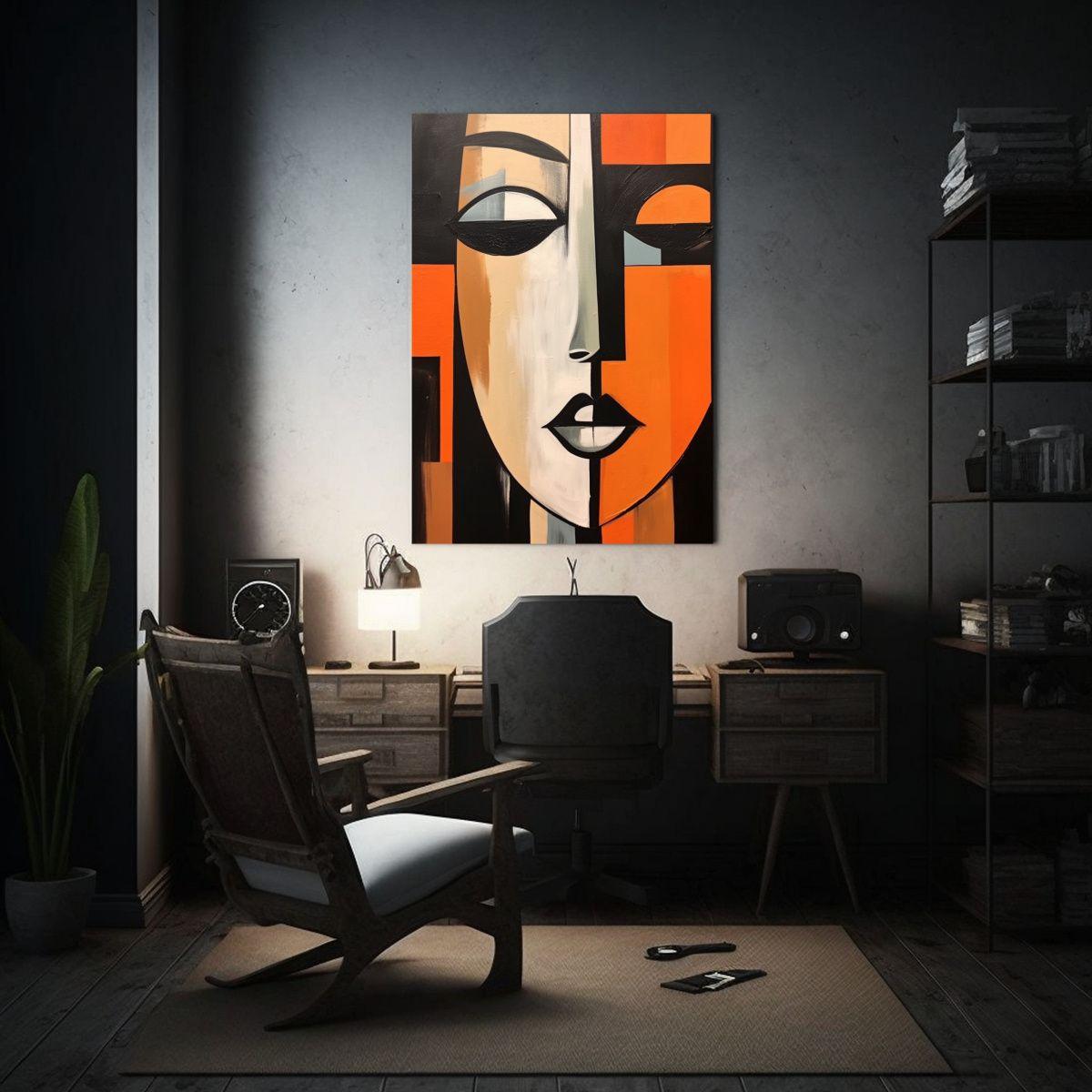 Cuadro Minimalista De Rostro En Estilo Galería 40x50cm-2