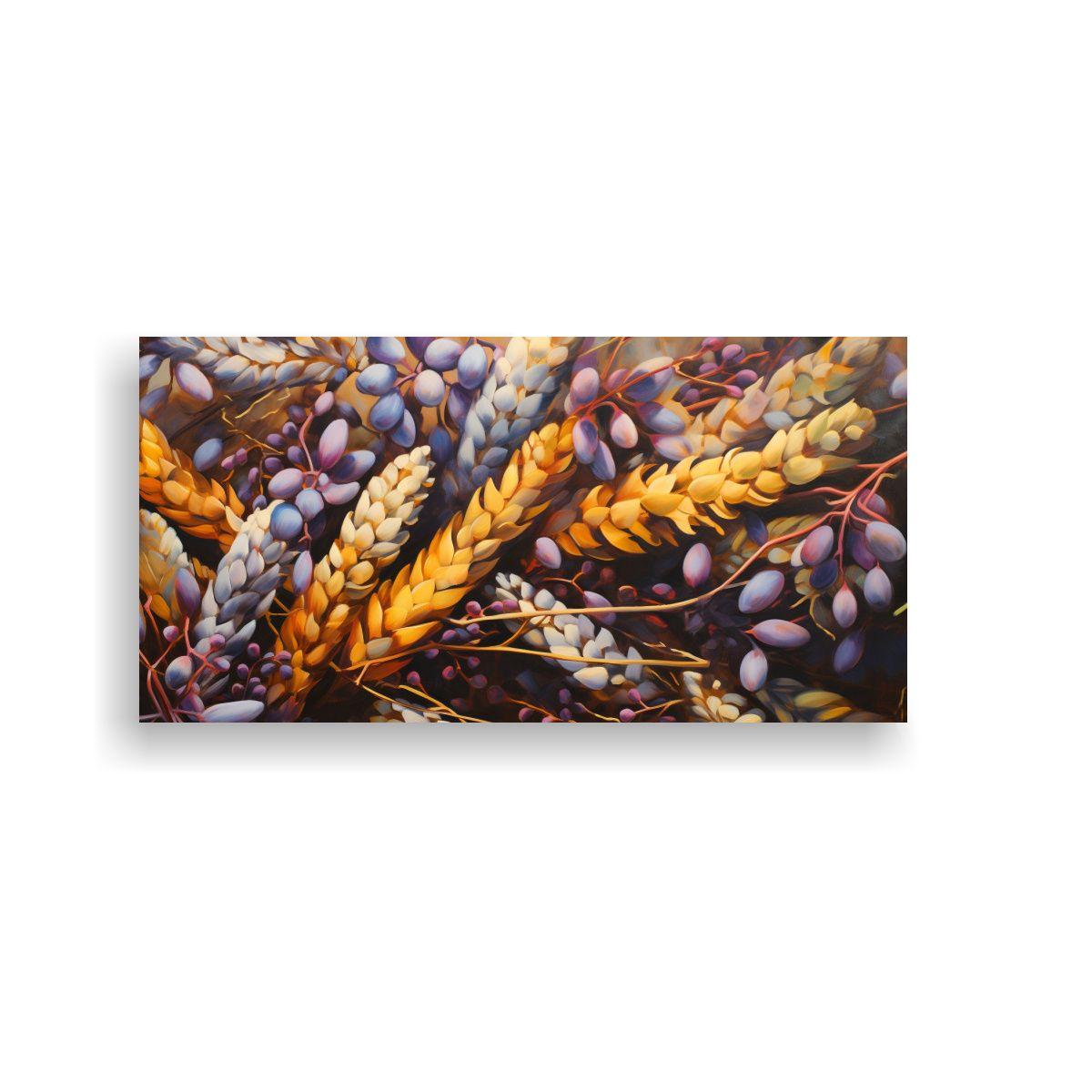 Pintura Abstracta Lupine Grains En Tela Moderna 160x80cm-0