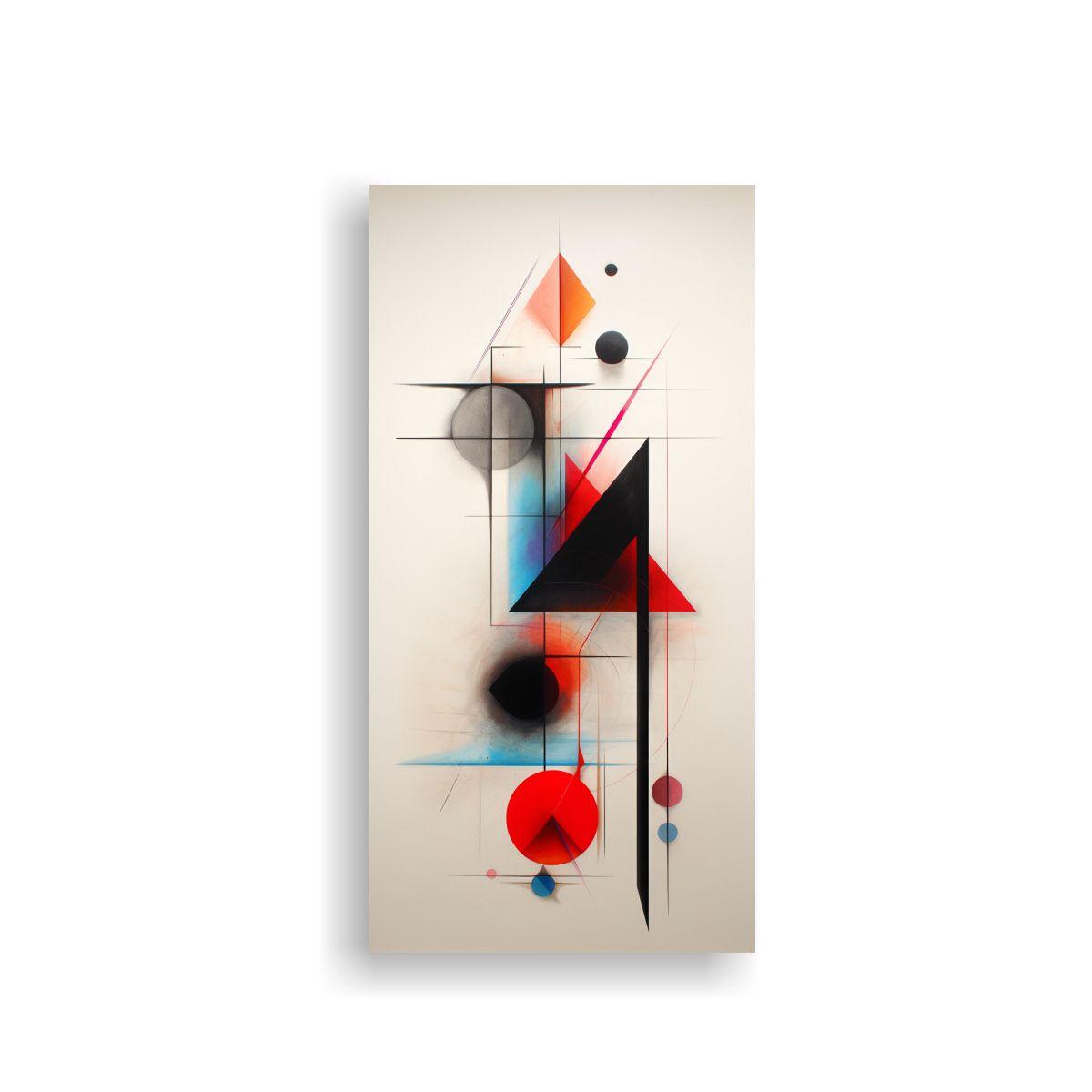 Pintura Abstracta Geométrica Arte Patron Intenso 60x120cm-0