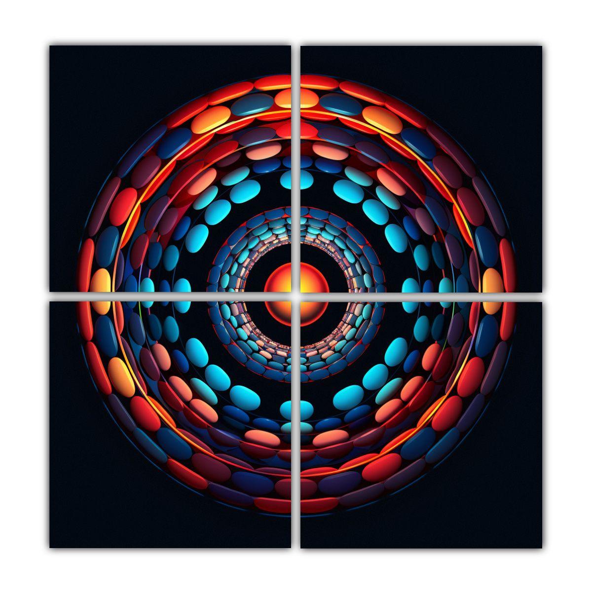 Cuadros Abstractos Diseño Simétrico De Círculo 100x100 Cm-0