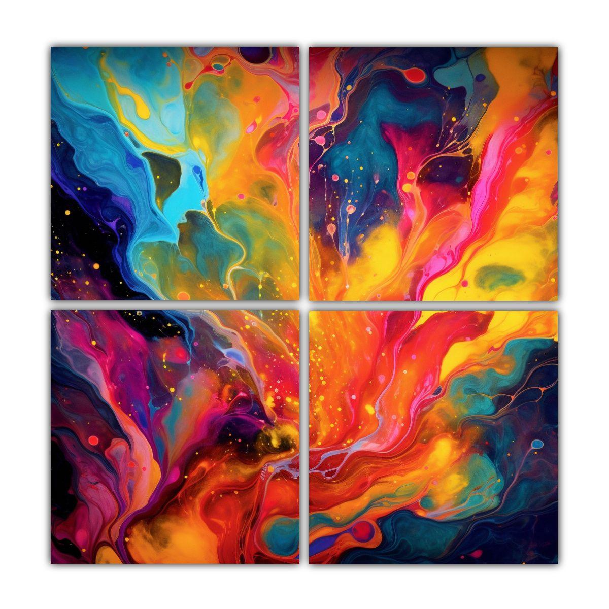 Cuadros Abstractos Luminosidad Colorida Concepto 100x100 Cm-0