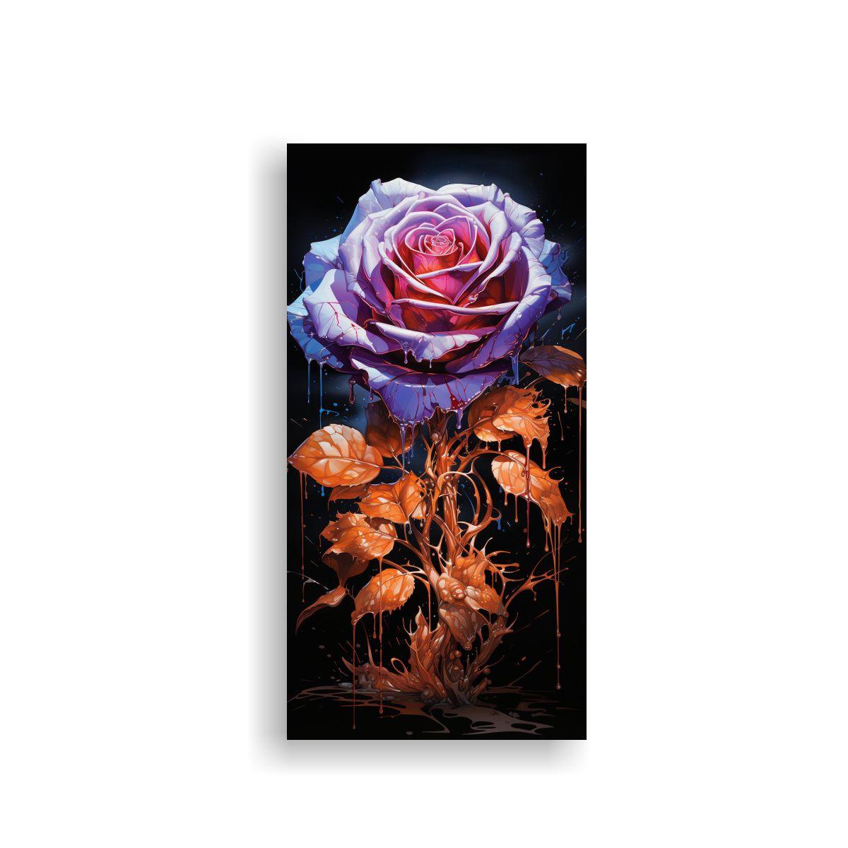 Cuadro Fantasía Rosa Venenosa En Lienzo 60x120cm-0