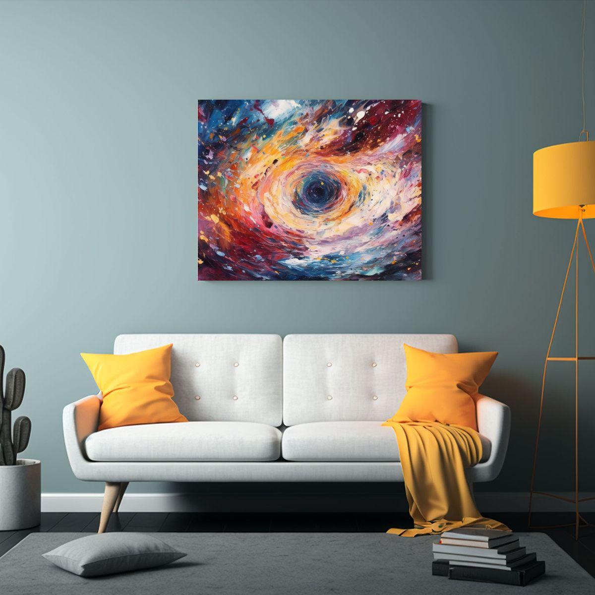 Arte De Pared Decorativo Multicolor El Cosmos En Estilo Impr 30x20cm-2