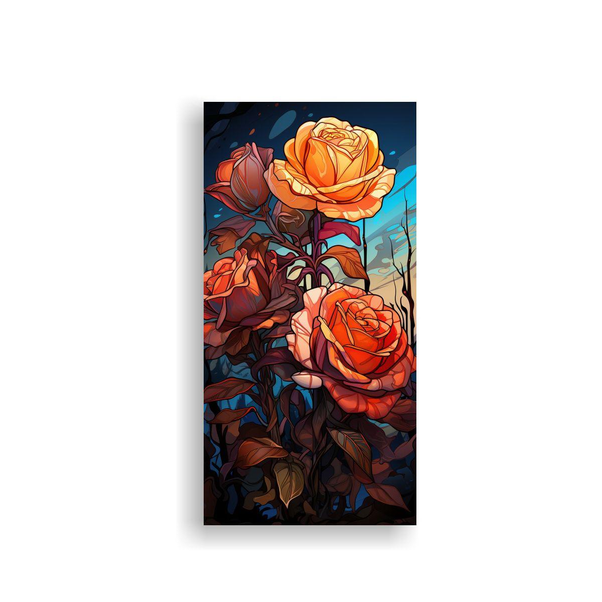 Cuadro Decorativo Híbrido Rosa Té Pop Art 70x140cm-0
