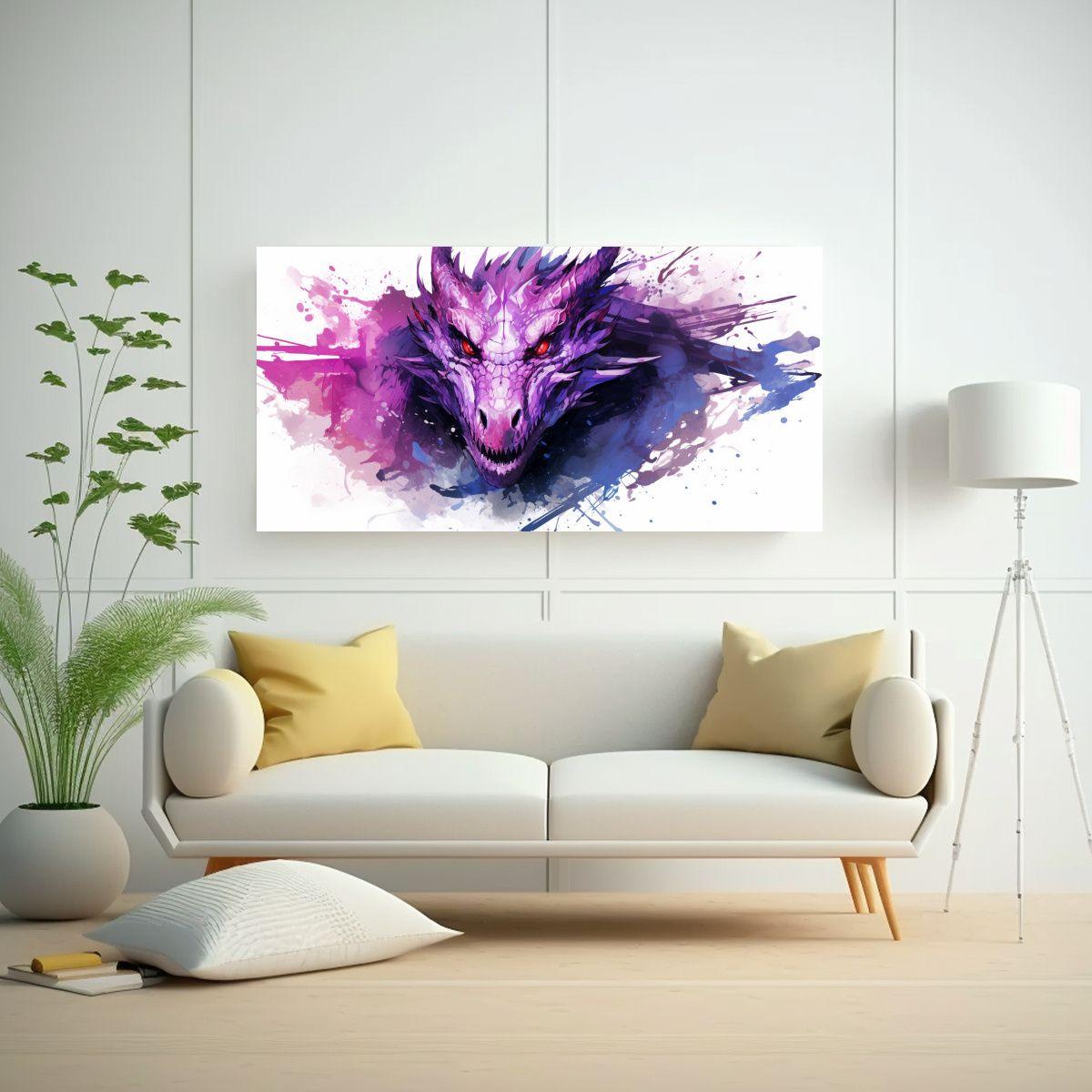 Pinturas Modernas De Naturaleza Y Belleza: Dragón 100x50cm-2
