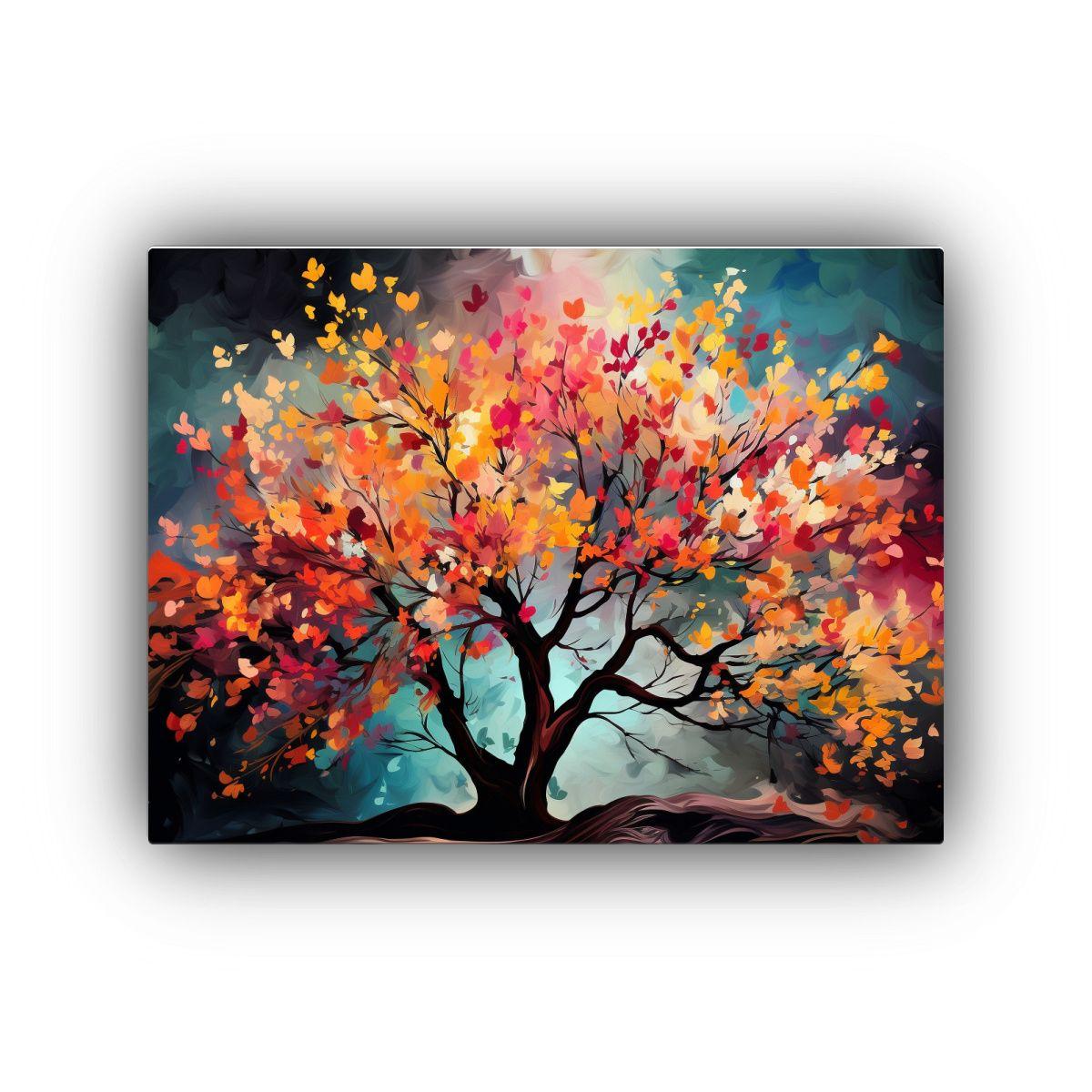 Pinturas De Un Árbol Arbutus En Colores Vibrantes En Un Amb 50x40cm-0