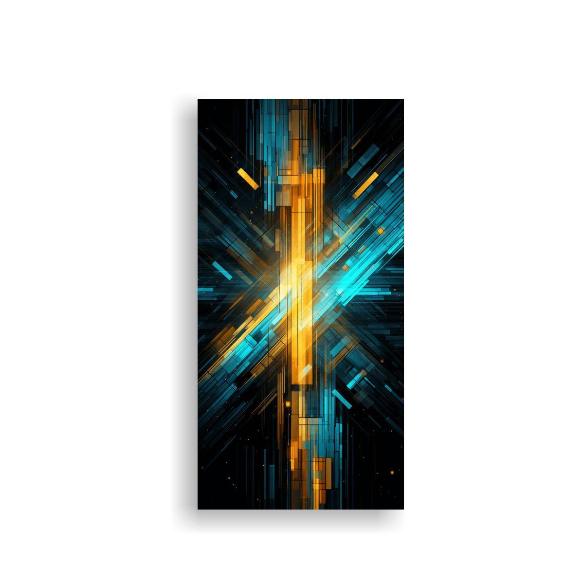 Cuadro Acuarela Estético Abstracto Futurista 50x100cm-0