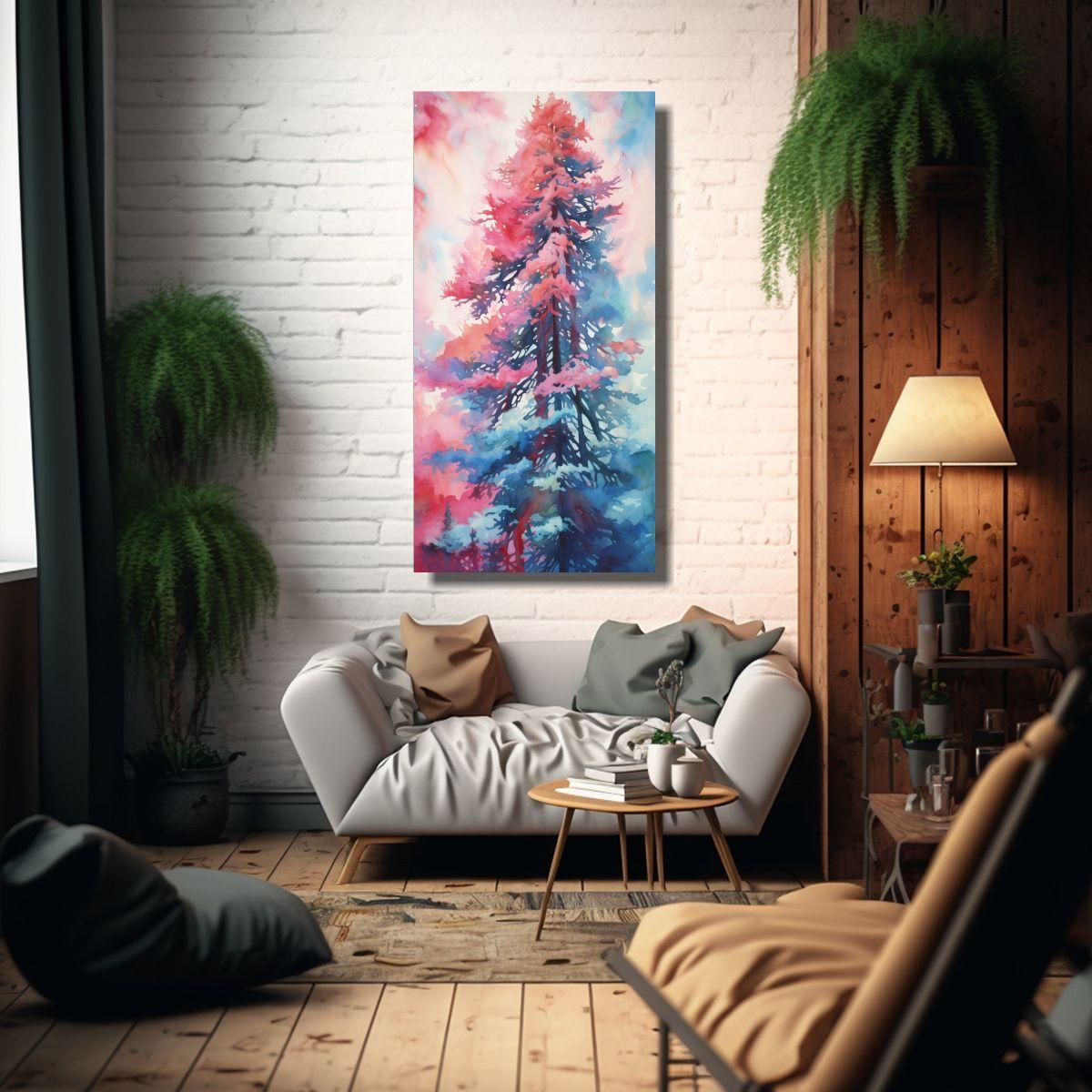 Cuadro Abstracto De Un árbol Gigante En Colores 80x160cm-2