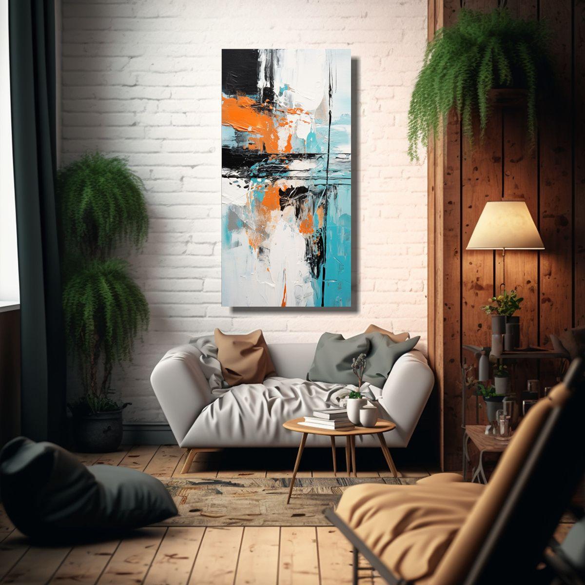 Arte Composición Estética Abstracta En óleo 80x160cm-2